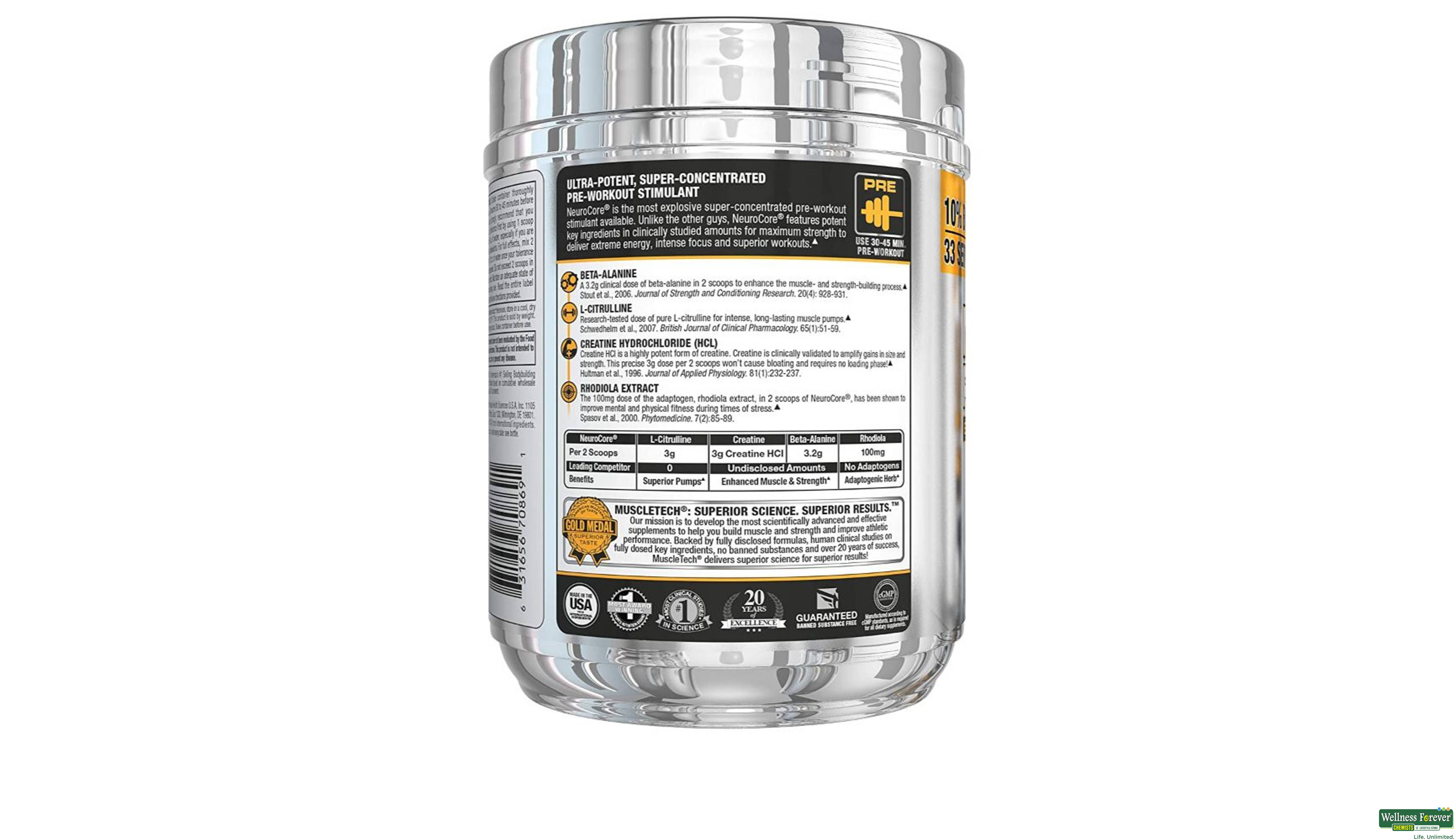 MUSCLETECH NEUROCORE PRO SERIES 210GM- 2, 210GM, 