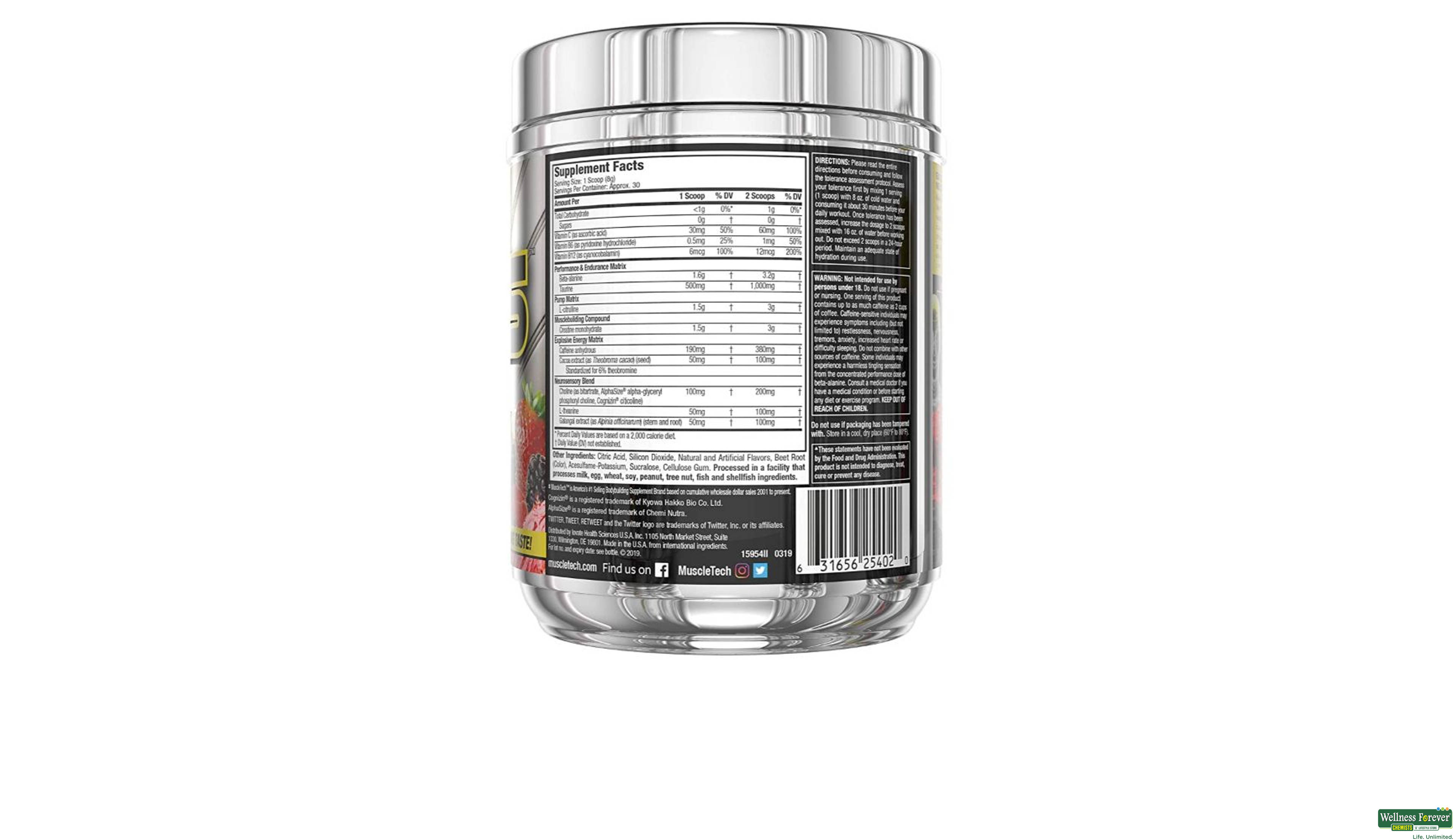 MUSCLETECH VAPOR X5 228GM- 2, 0.58LBS, 