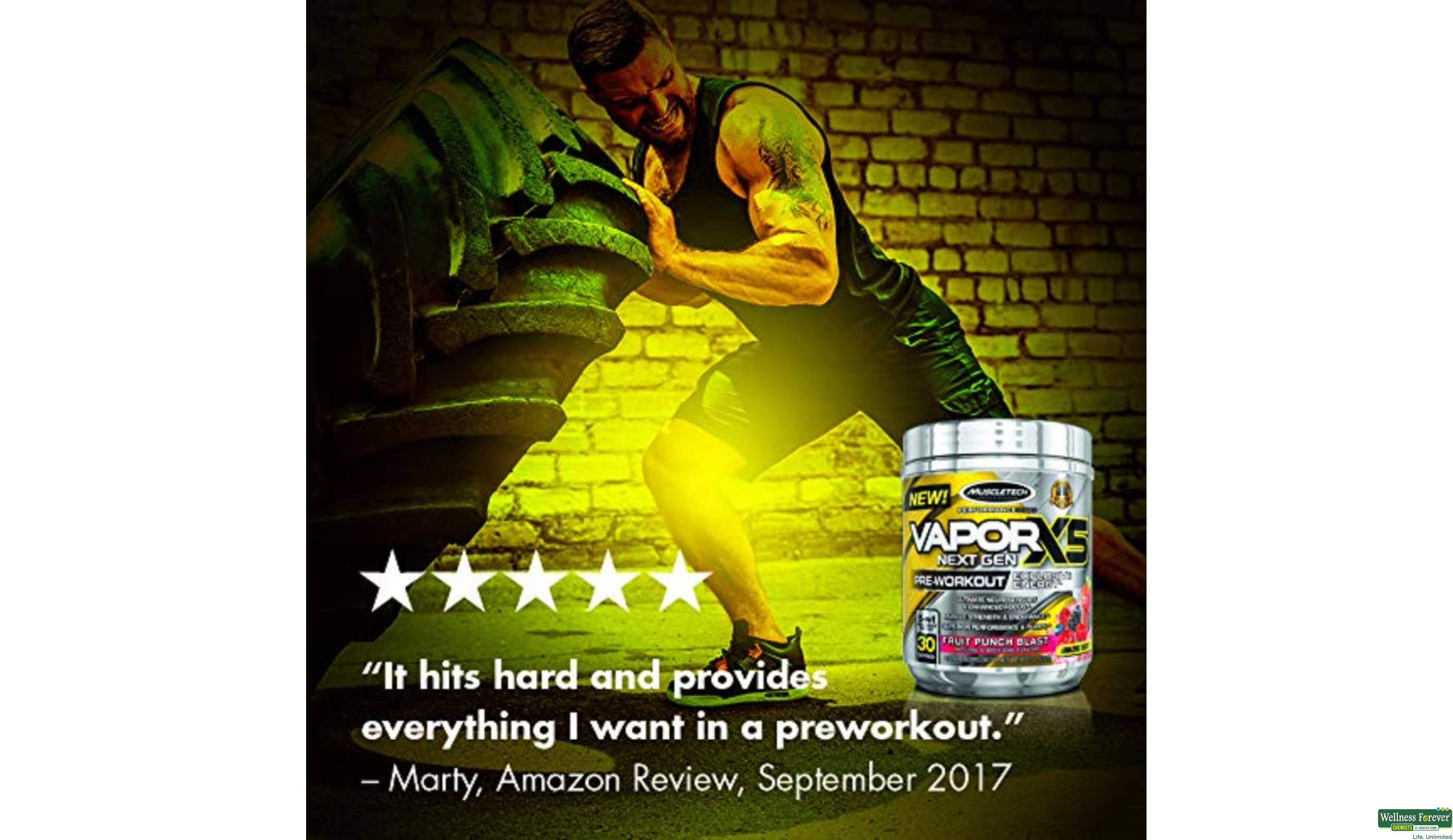 MUSCLETECH VAPOR X5 228GM- 7, 0.58LBS, 