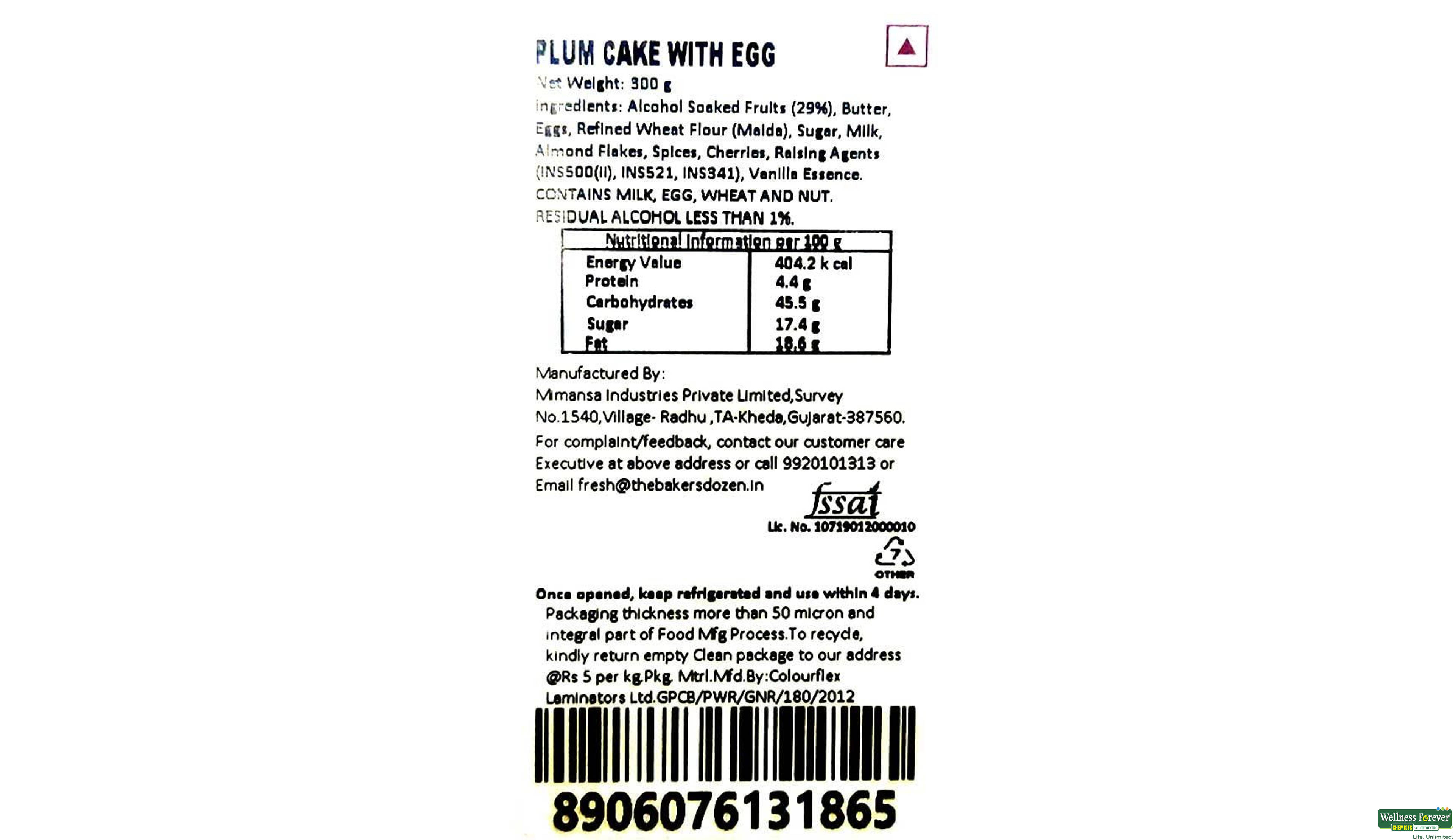 BAKER S DOZEN PLUM CAKE 300GM- 2, 300GM, null