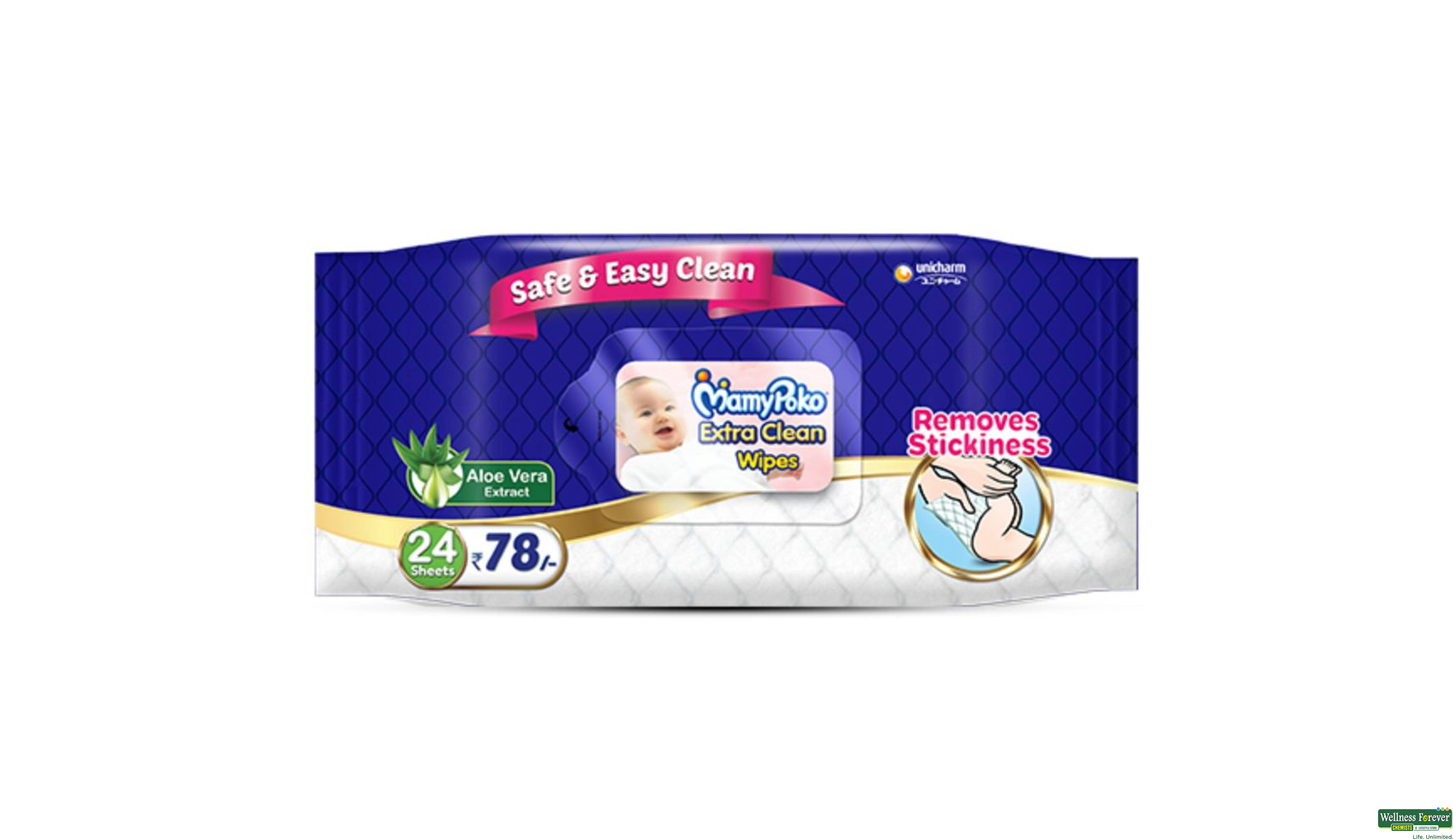 MAMY POKO BABY WIPES 24PC- 1, 24PC, null