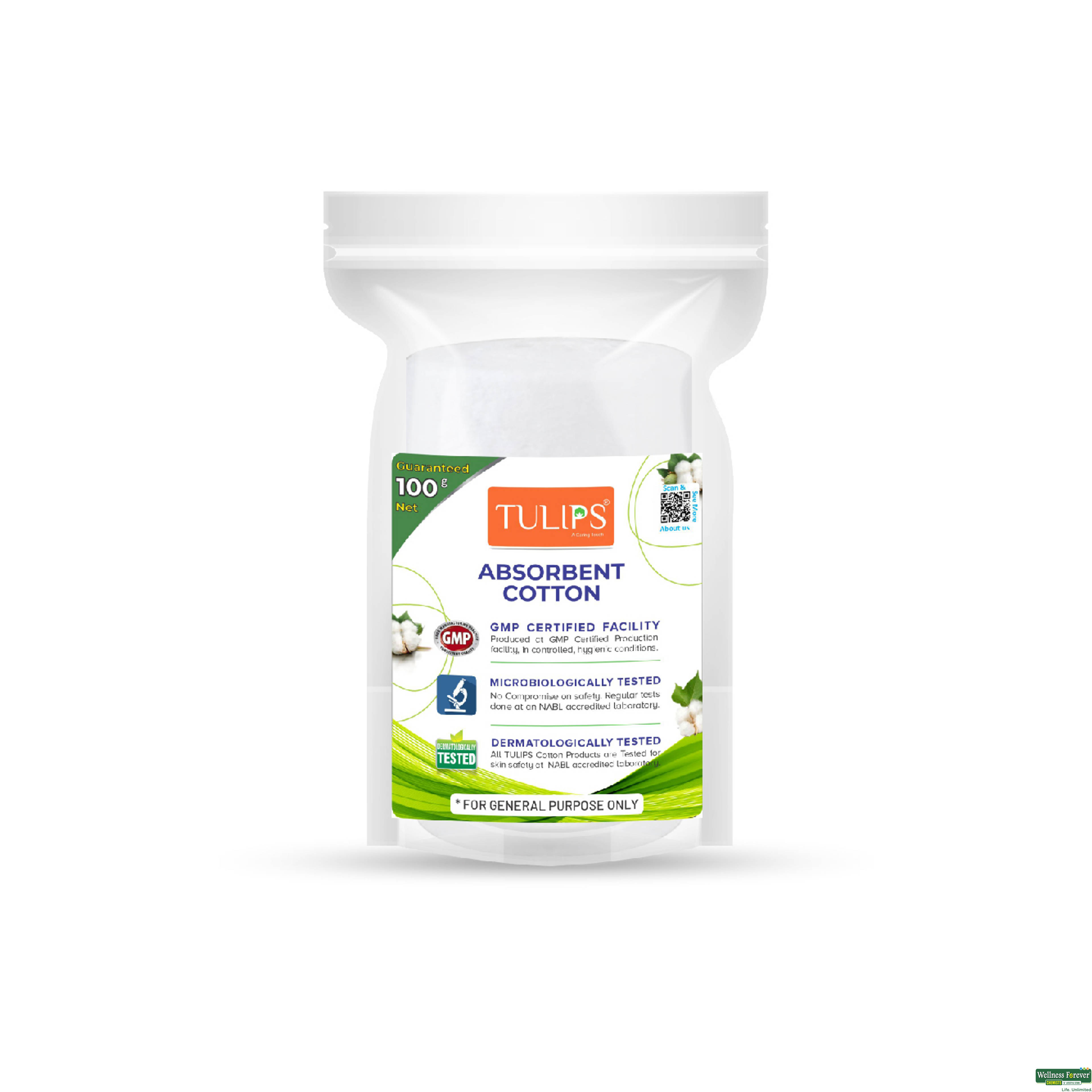 Tulips Absorbent Cotton 100g-image