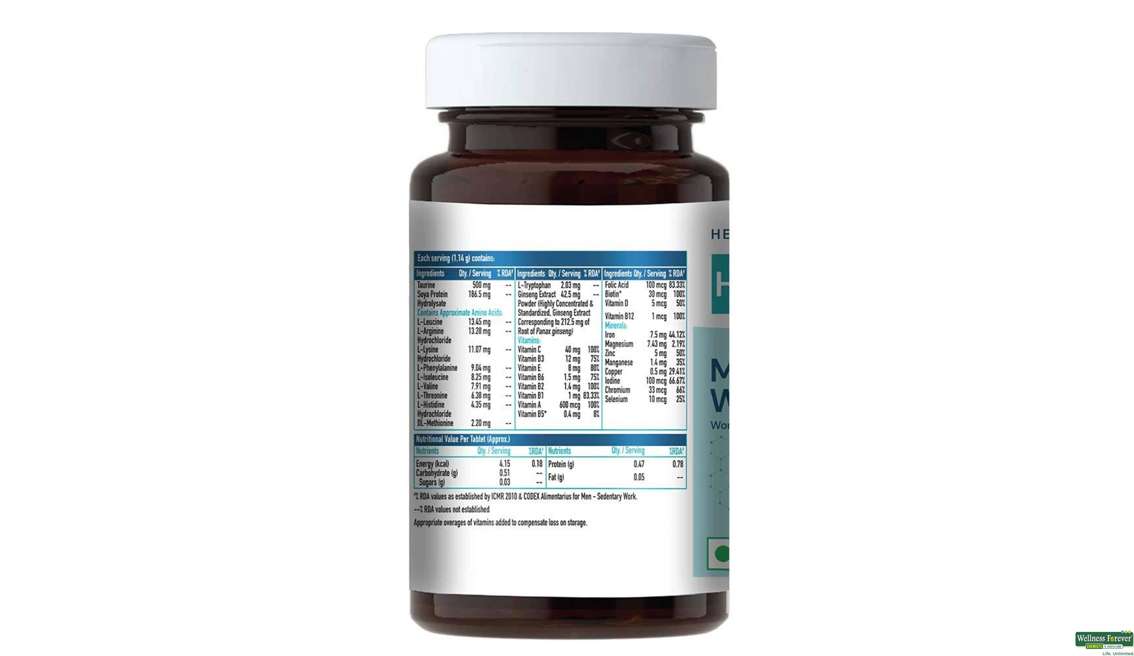 HEALTHKART MULTIVITAMIN & MINERALS 30TAB- 2, 30TAB, 