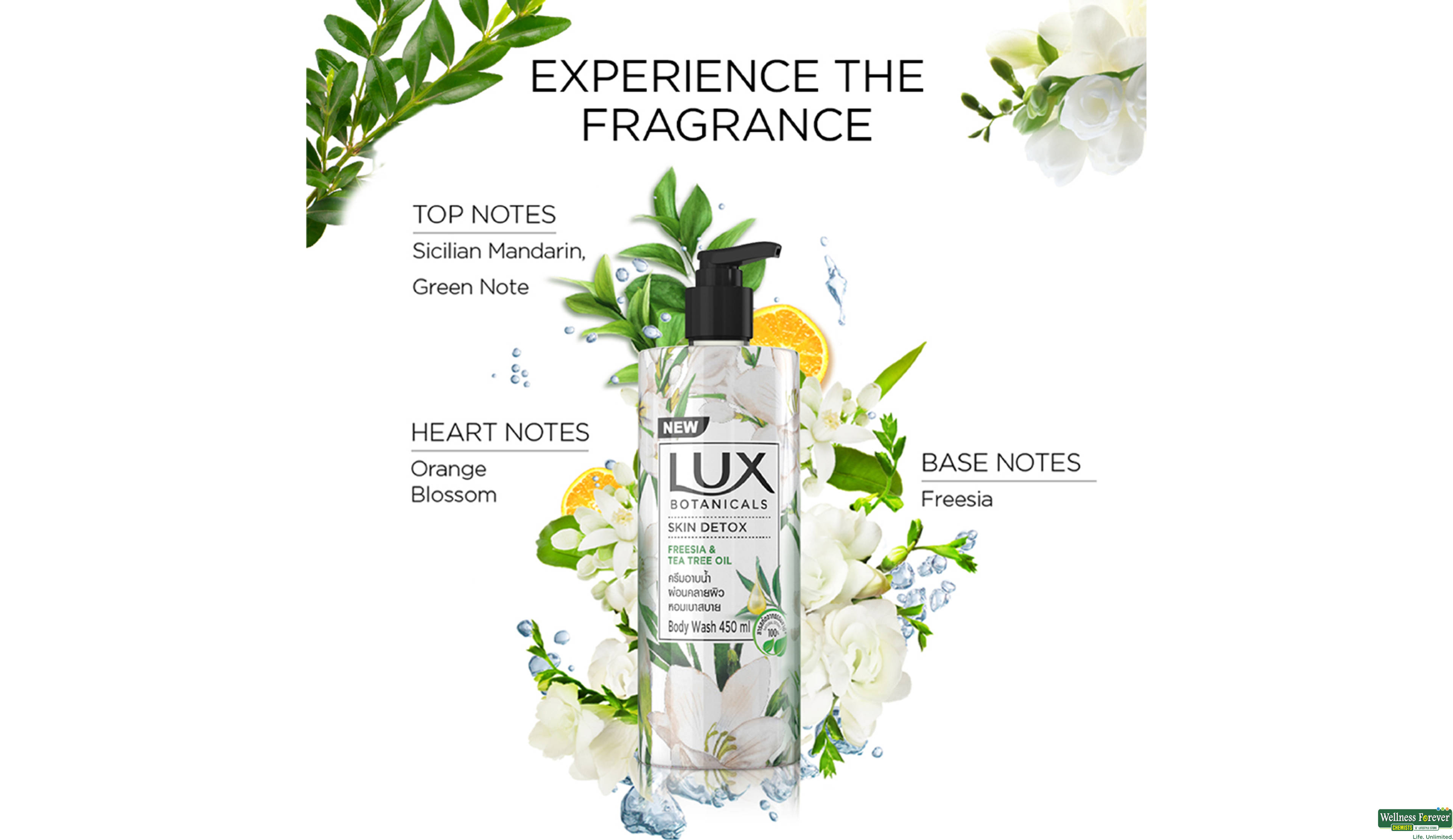 LUX BOTNICALS SKIN TEA TRE B/WASH 450ML- 5, 450ML, null