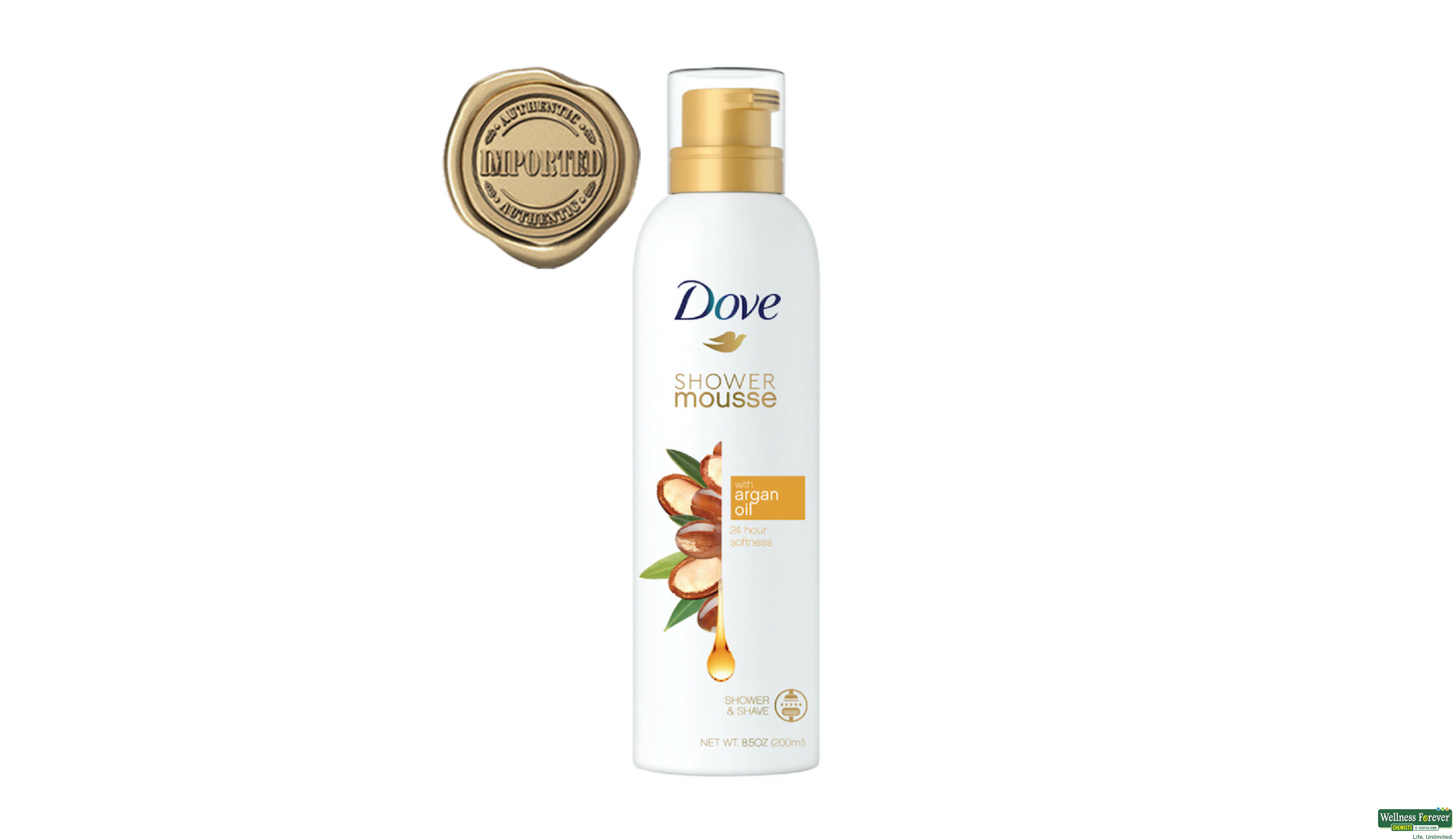 DOVE SHOWER MOUSSE WITH ARGAN OIL 200ML- 2, 200ML, null