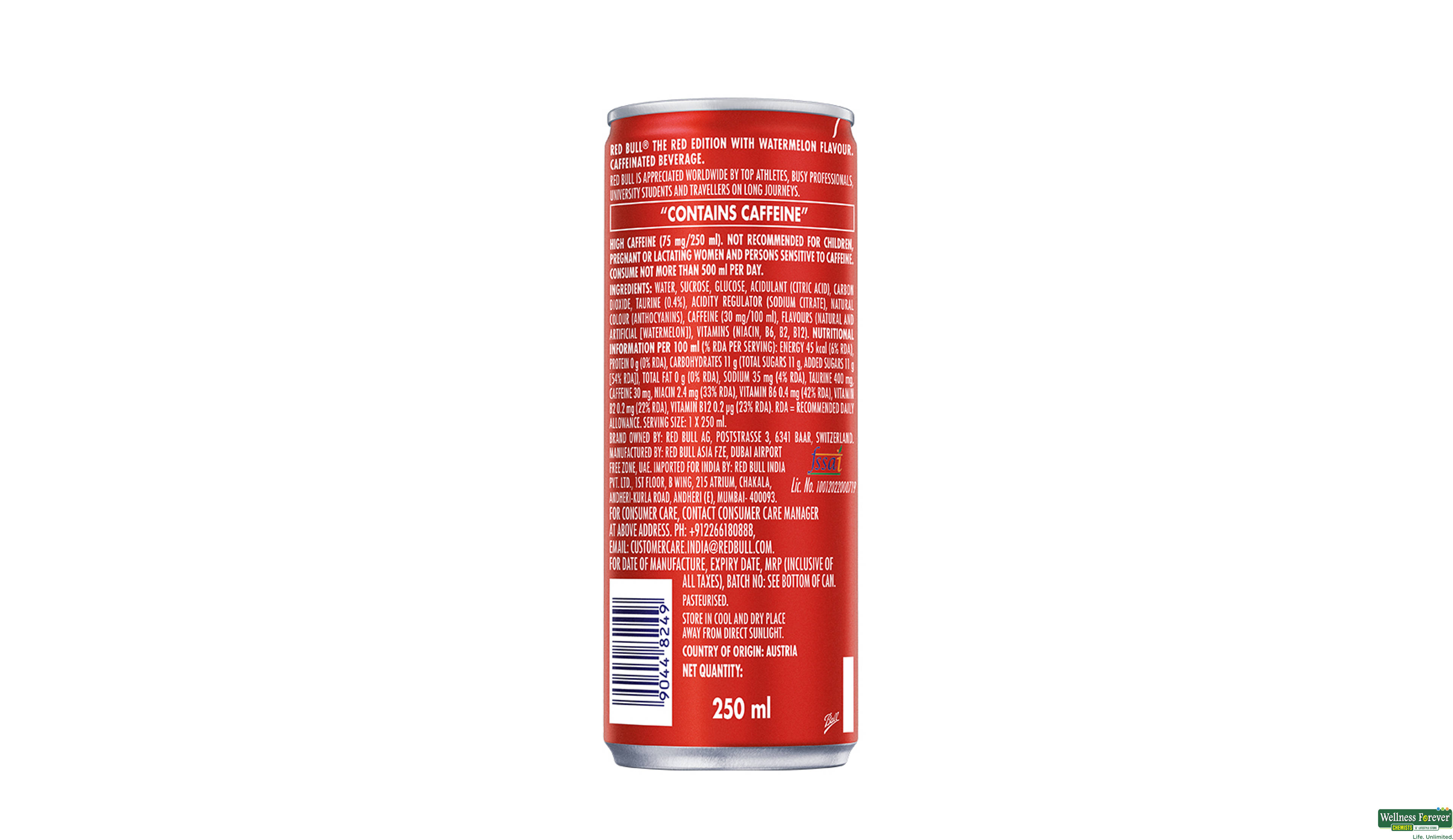 RED BULL ENERGY DRINK RED EDITION 250ML- 2, 250ML, null