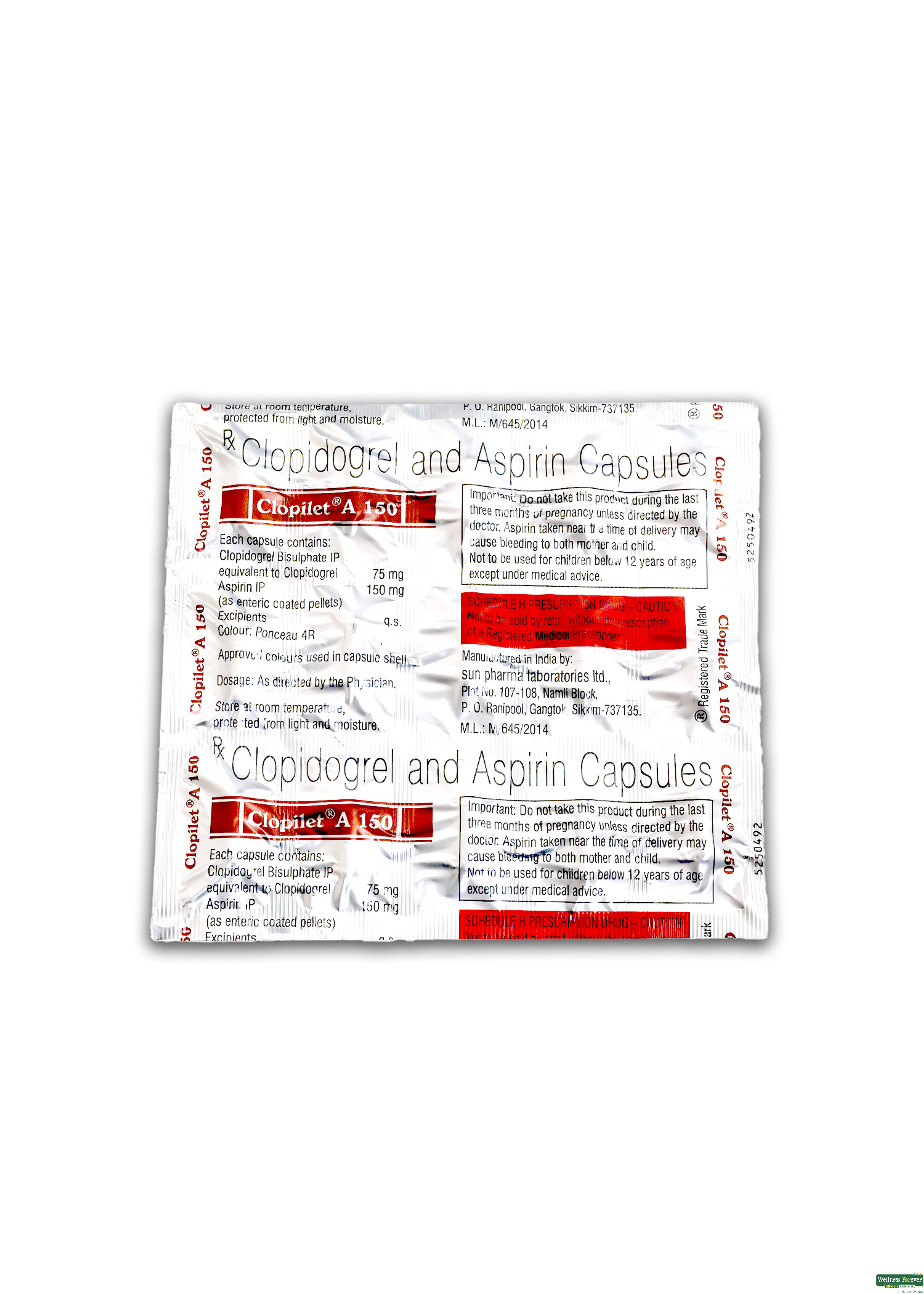 Clopilet-A 150Mg 15 Capsules-image