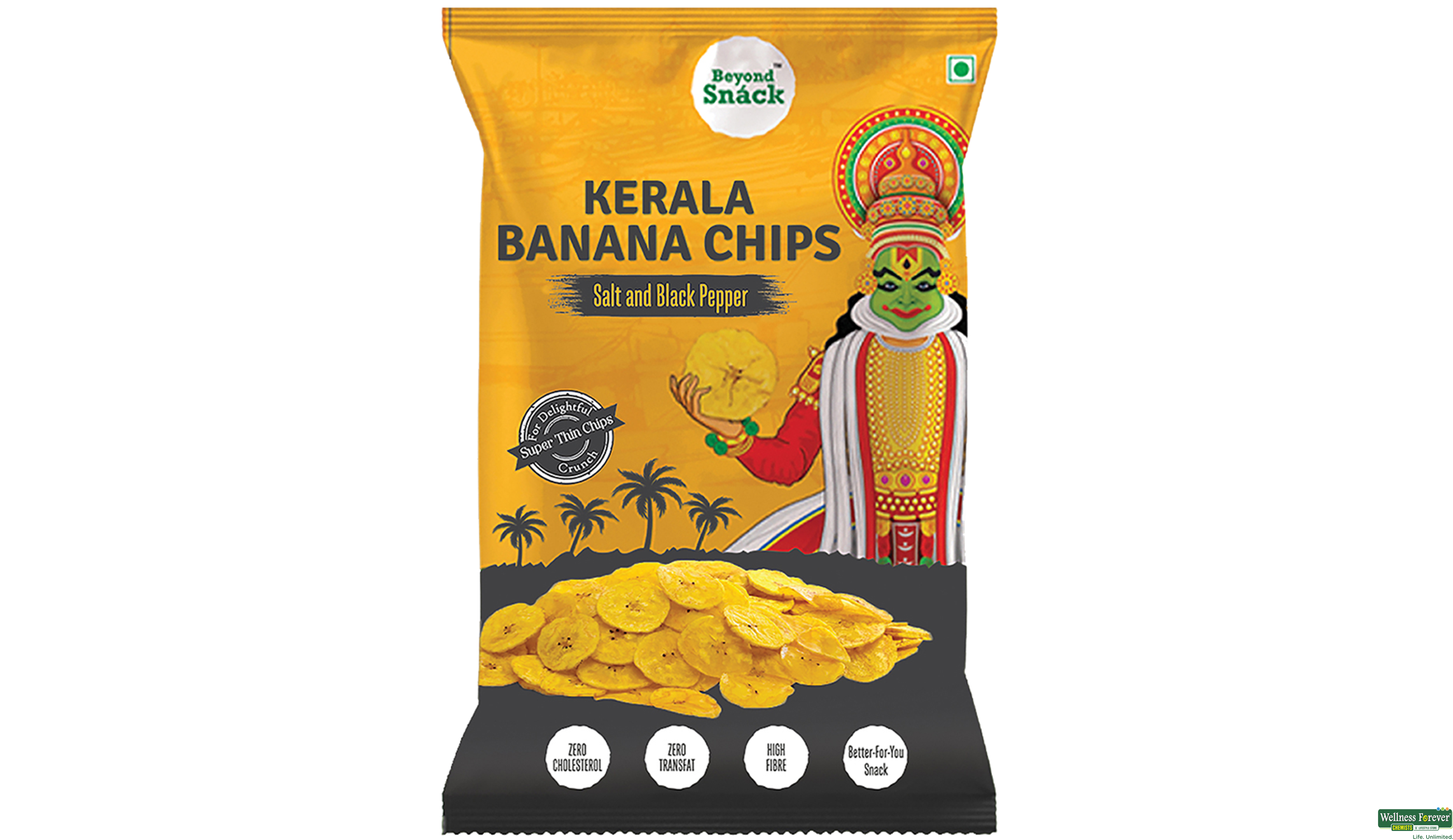 BEYOND SNACK BANANA BLACKSALTCHIPS 75GM- 1, 75GM, 