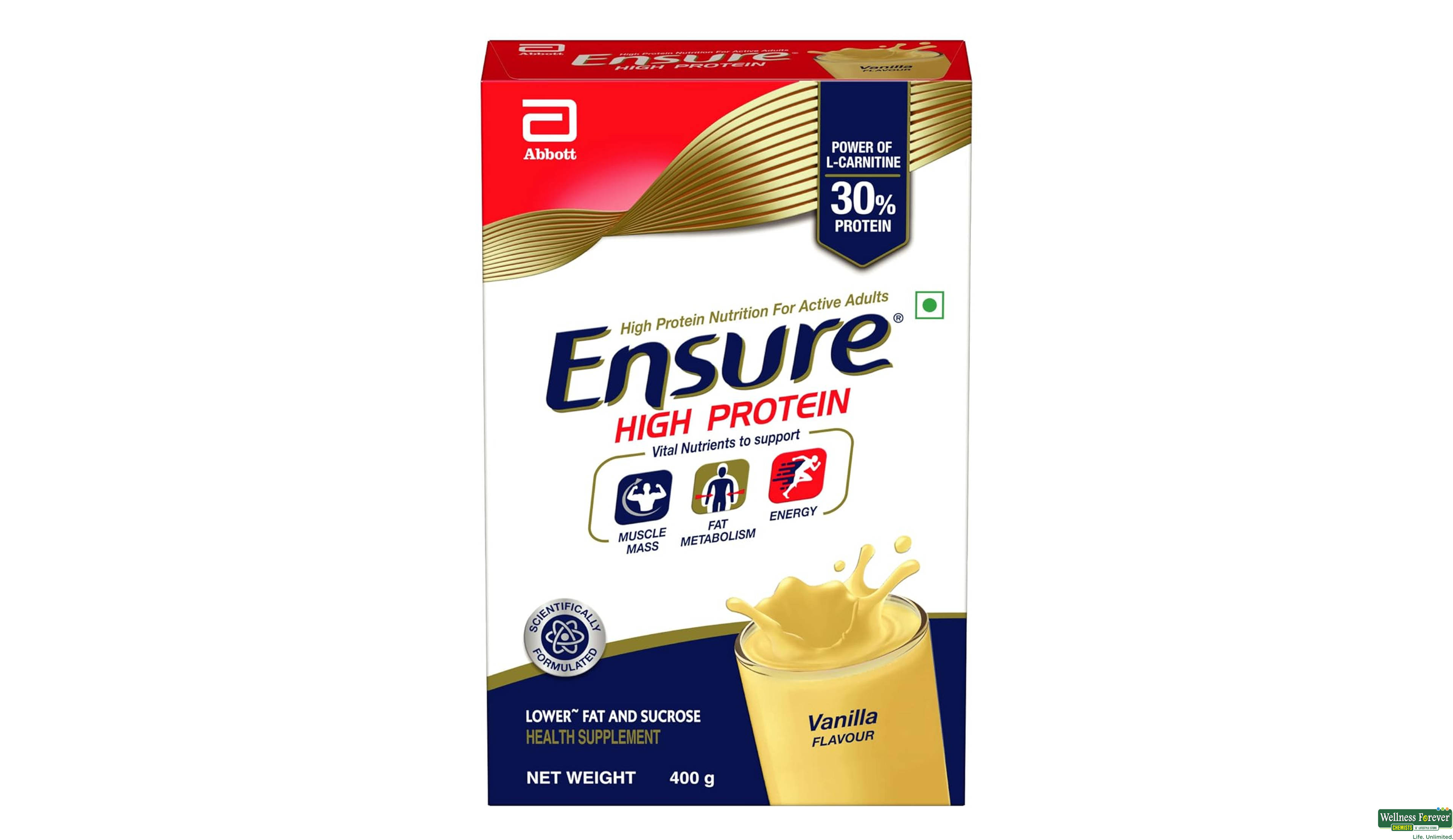 ENSURE HIGH PROTEIN VANILA 400GM- 1, 400GM, 