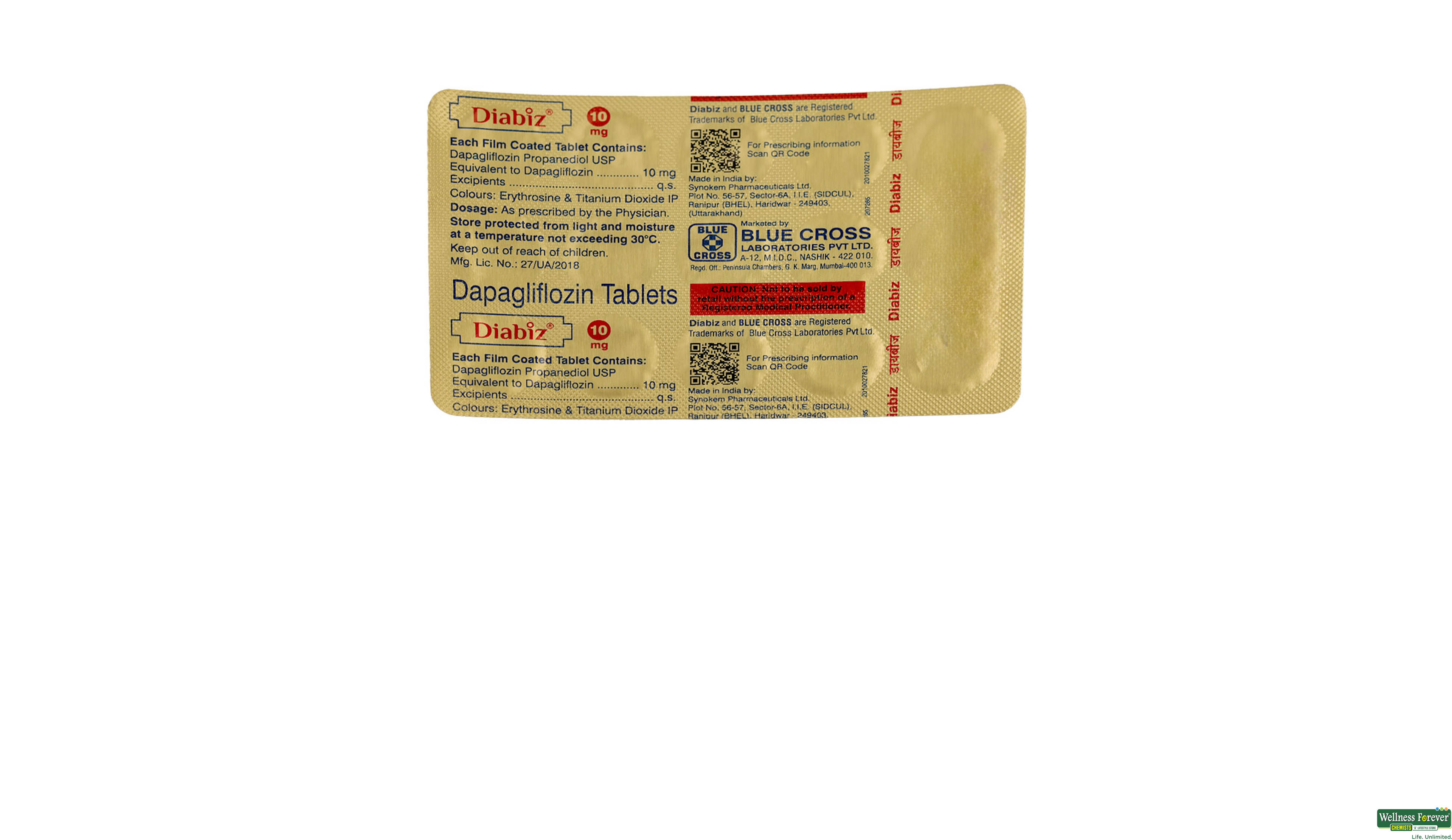 DIABIZ 10MG 15TAB- 1, 15TAB, 