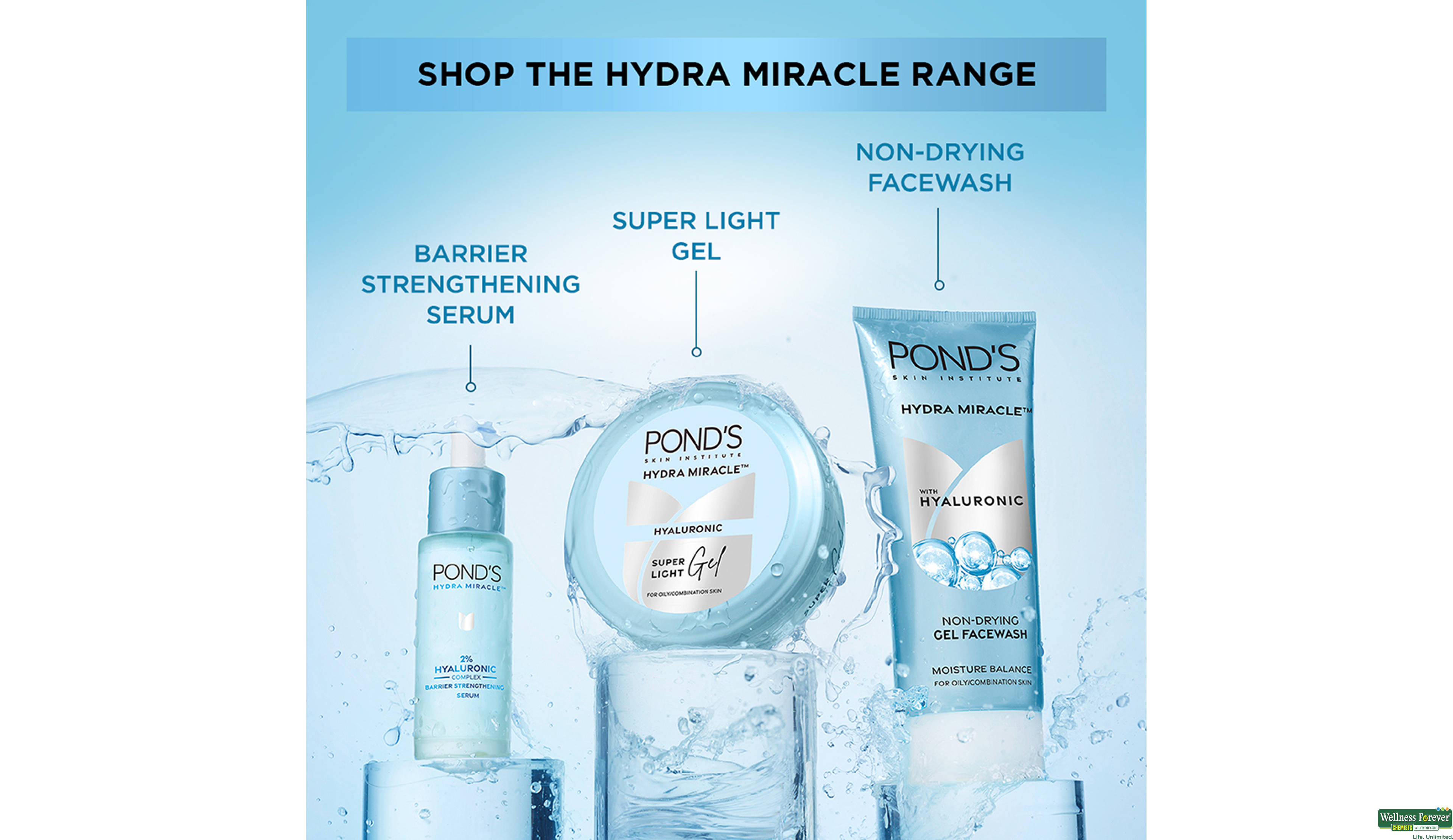 PONDS SUPER LIGHT GEL MOISTURISER 50ML- 8, 50ML, null
