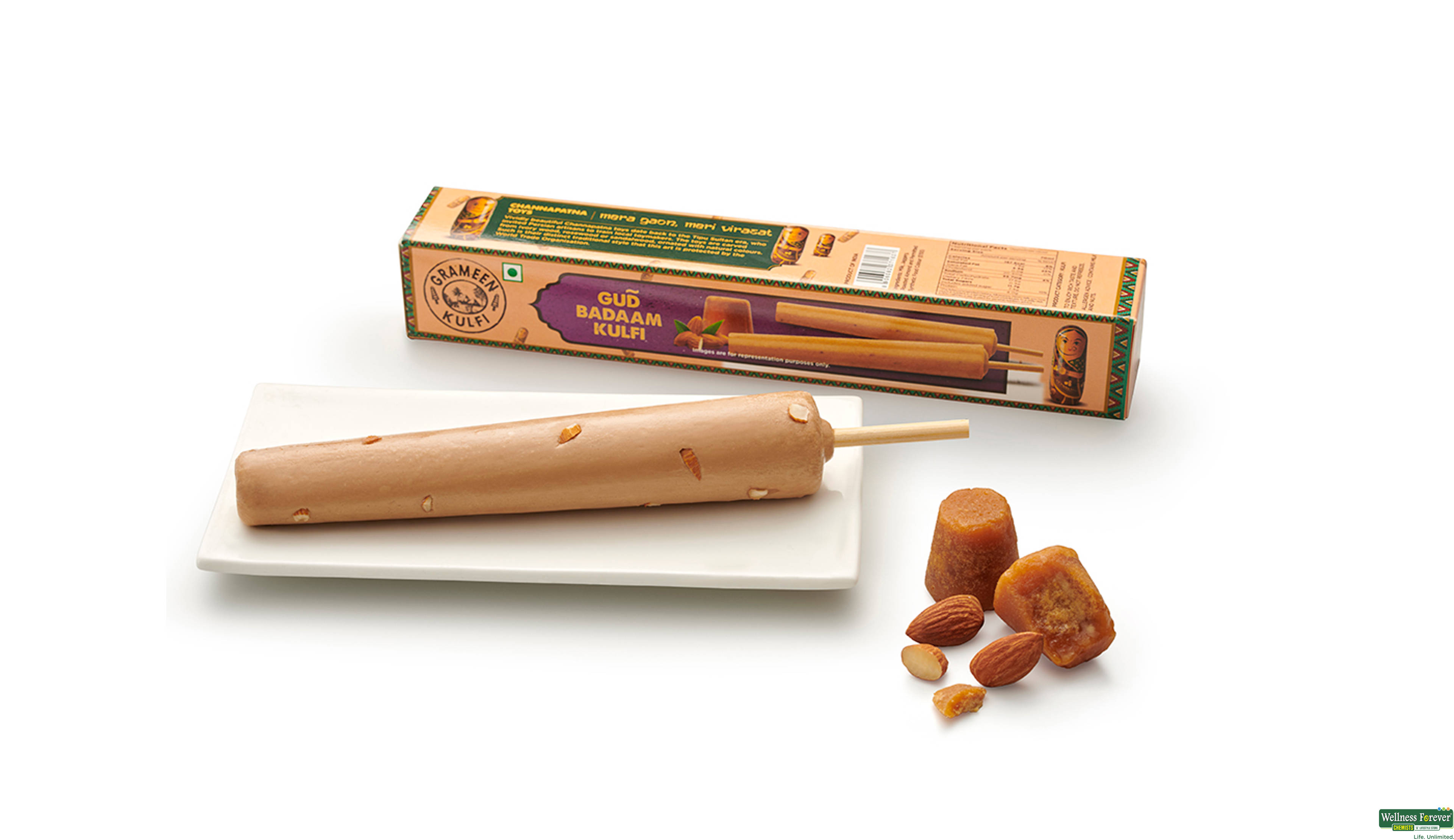 GRAMEEN KULFI STICK GUD BADAAM 70ML- 1, 70ML, 