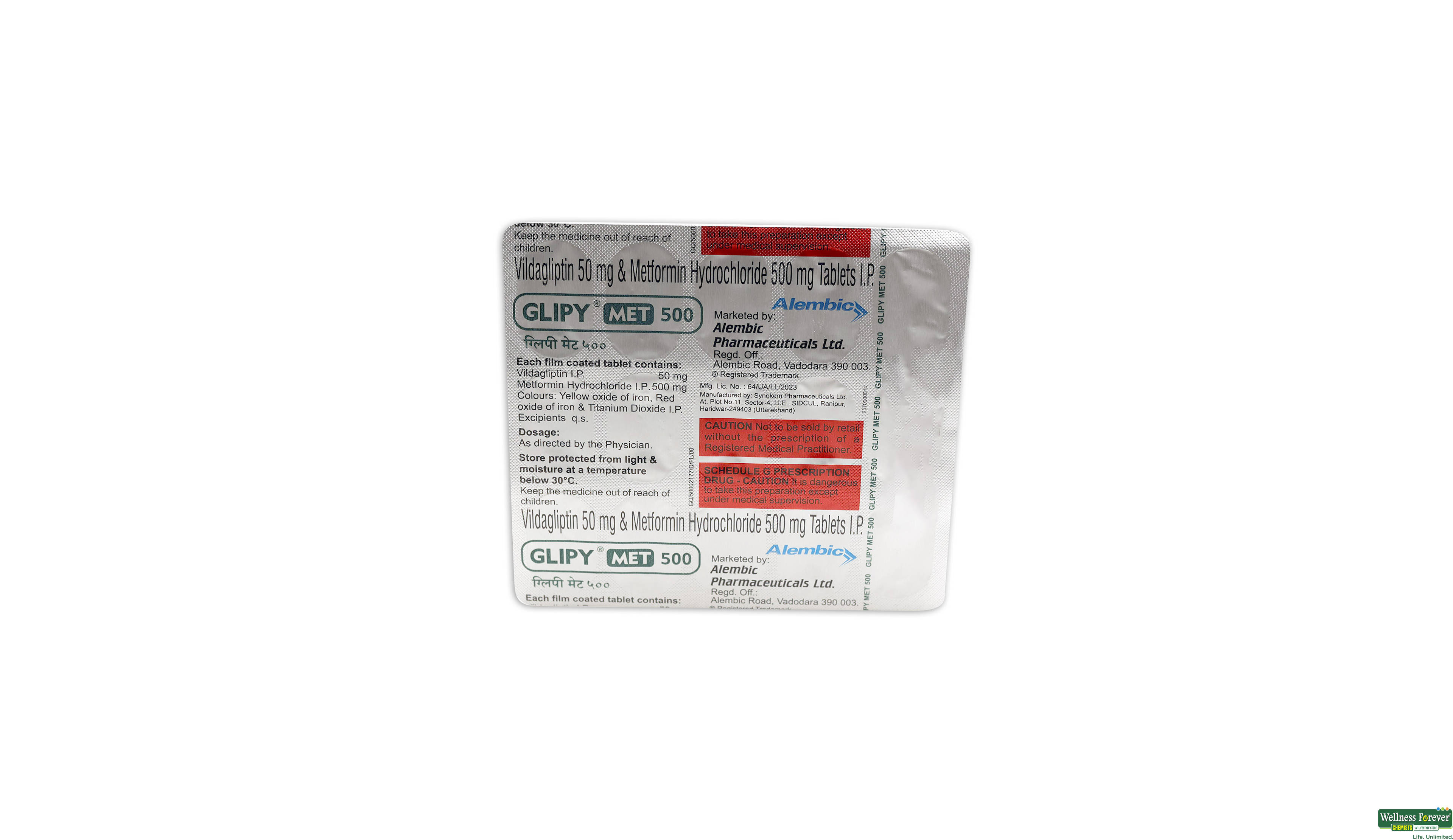 GLIPY MET 500MG 15TAB- 1, 15TAB, 