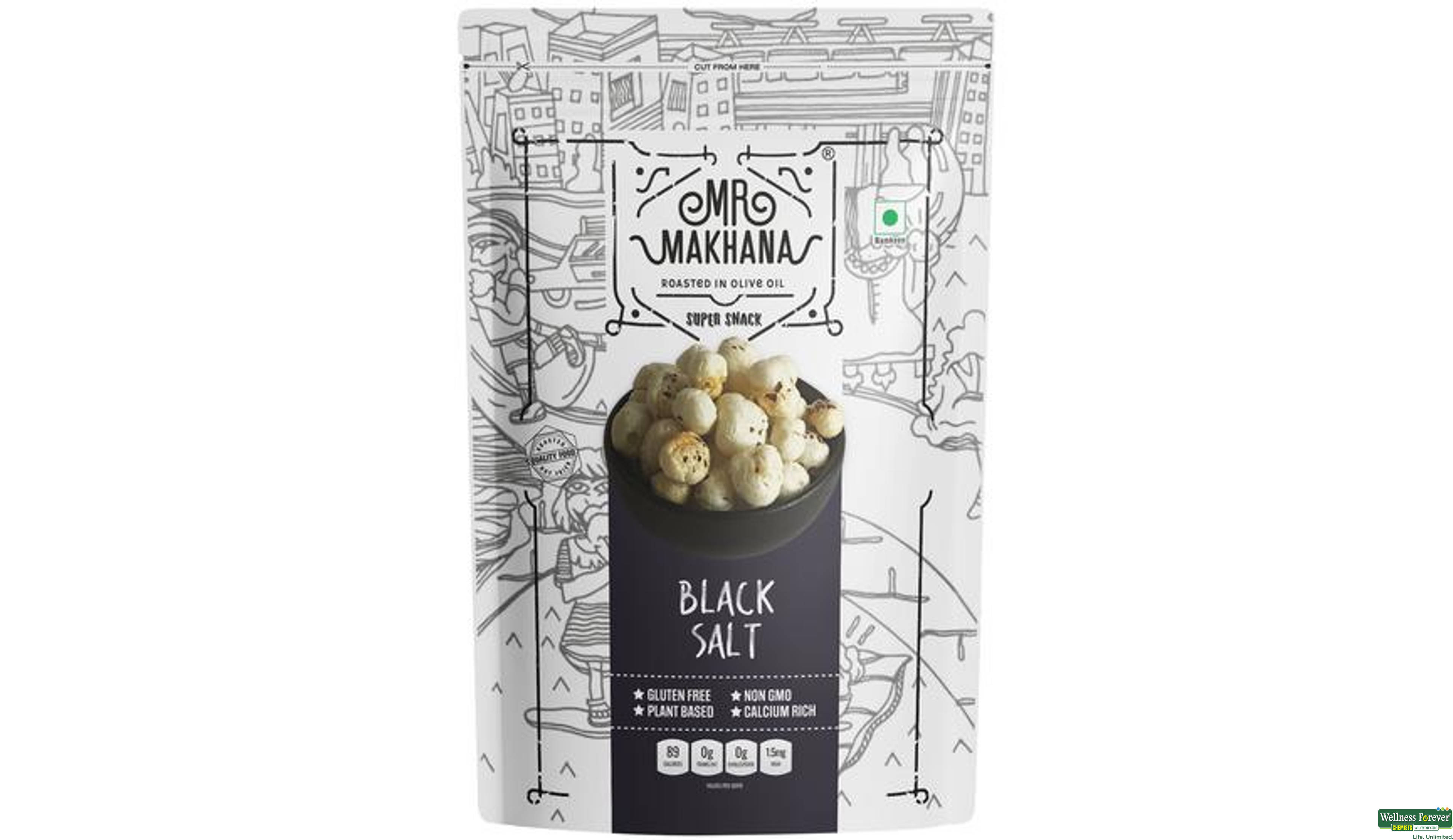 MR MAKHANA BLACK SALT 75GM- 1, 75GM, 