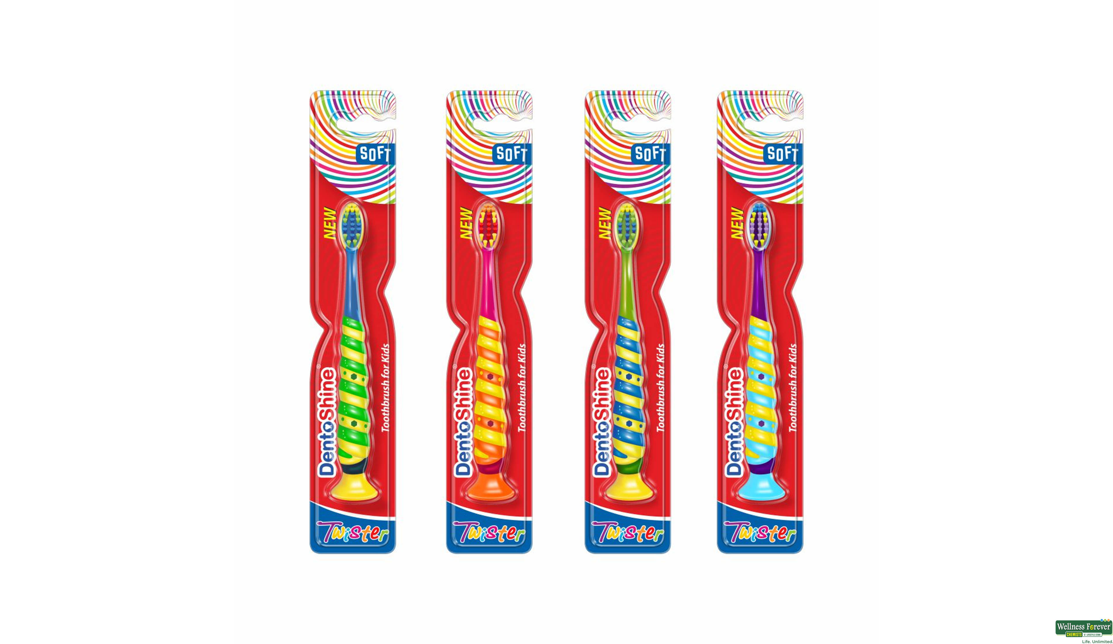 DENTOSHINE T/BRUSH KIDS TWISTER SOFT 1PC- 1, 1PC, 