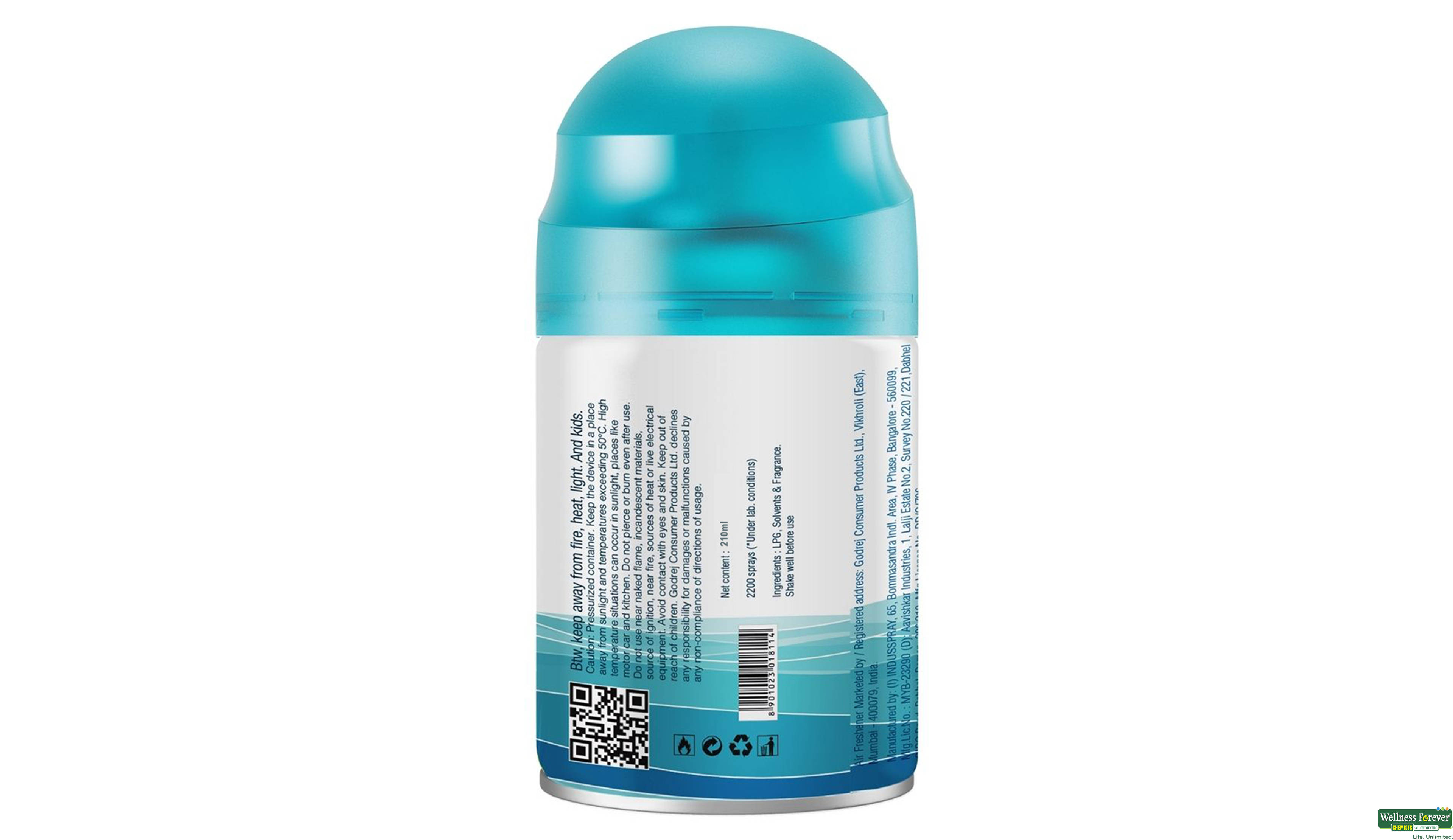 GOD AER MATIC REFILL BLUE 225ML- 2, 225ML, 