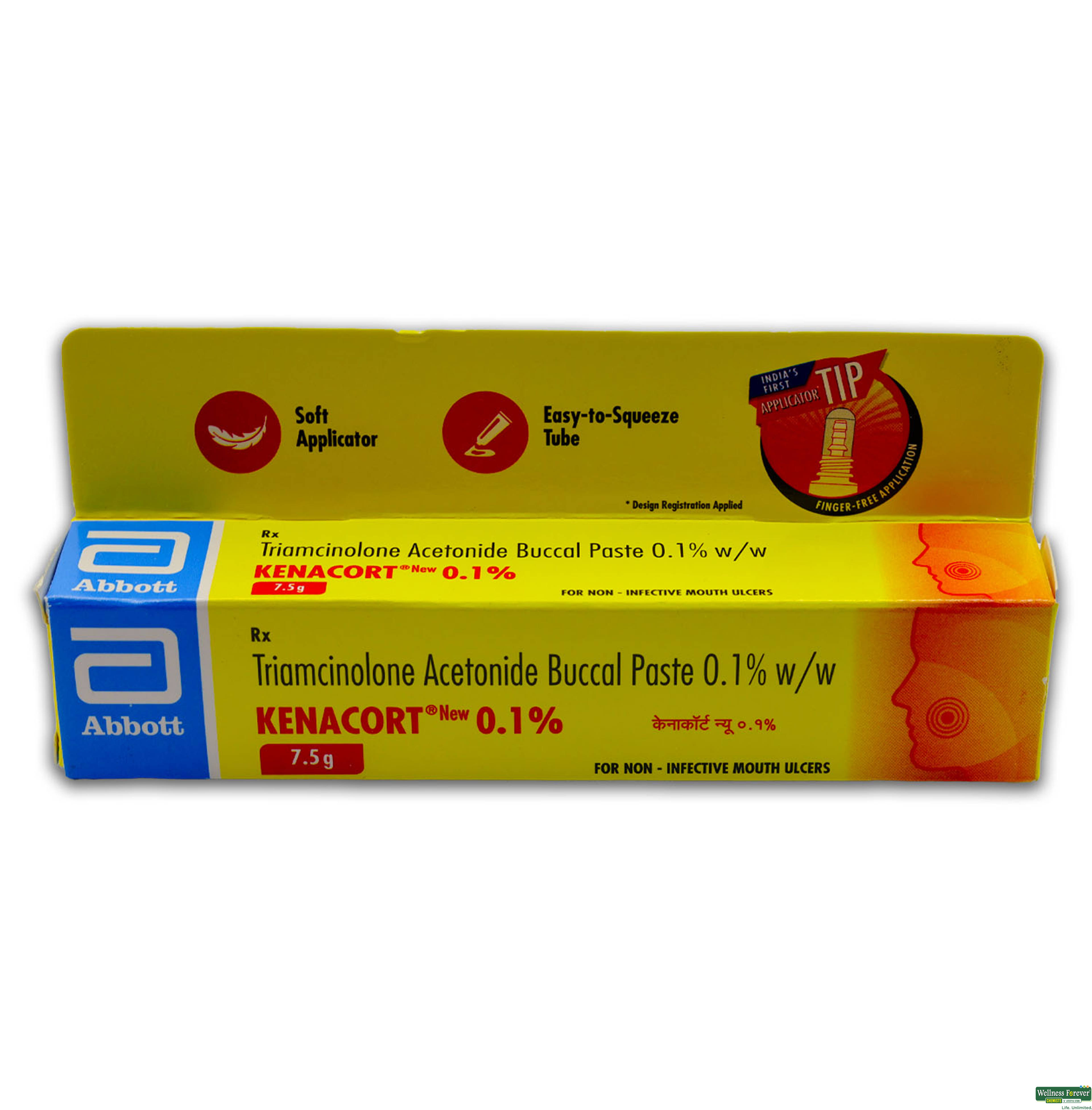 Kenacort 0.1%W/W Oral Paste 7.5Gm-image