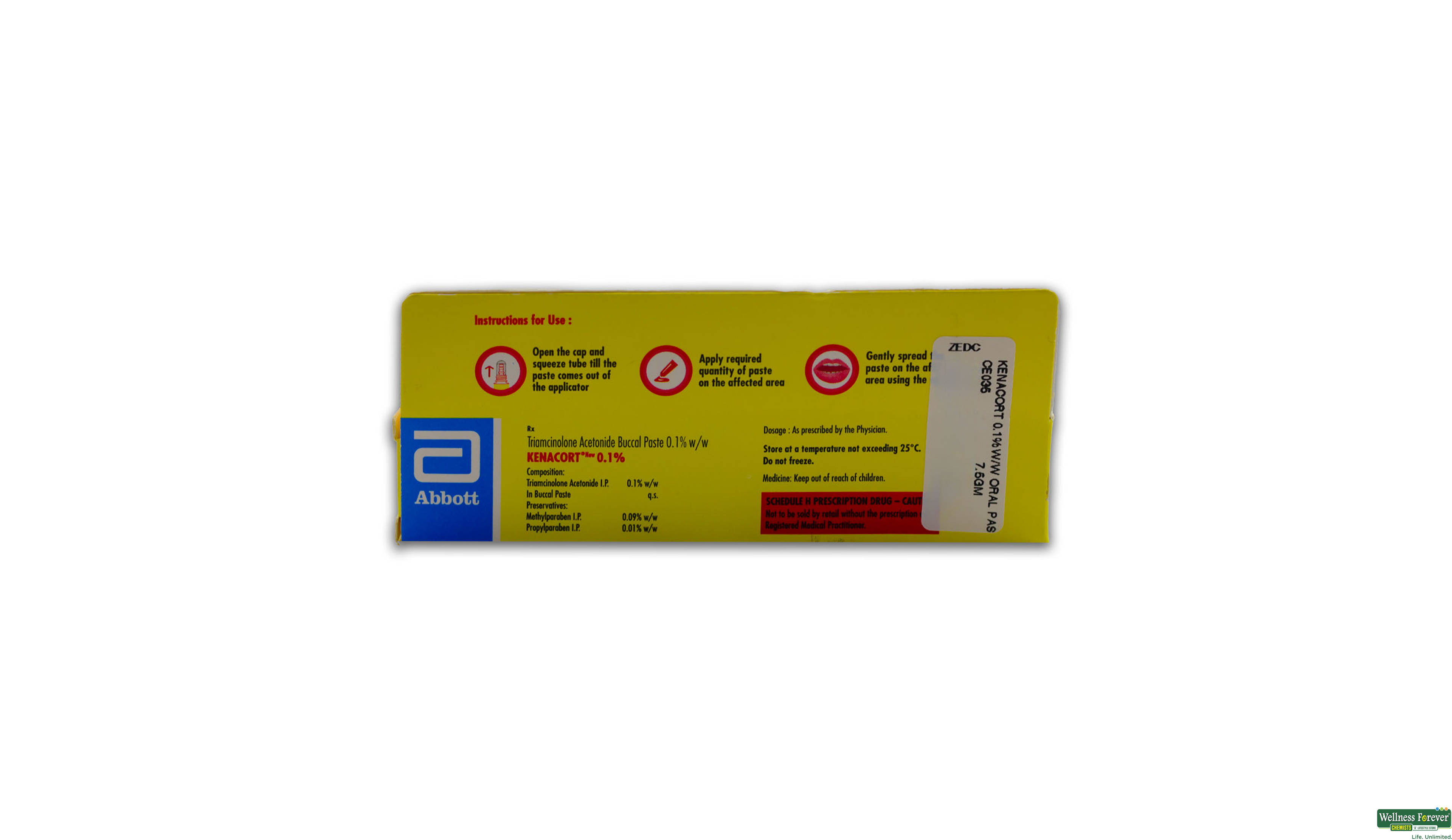 KENACORT 0.1%W/W ORAL PASTE 7.5GM- 2, 7.5GM, 