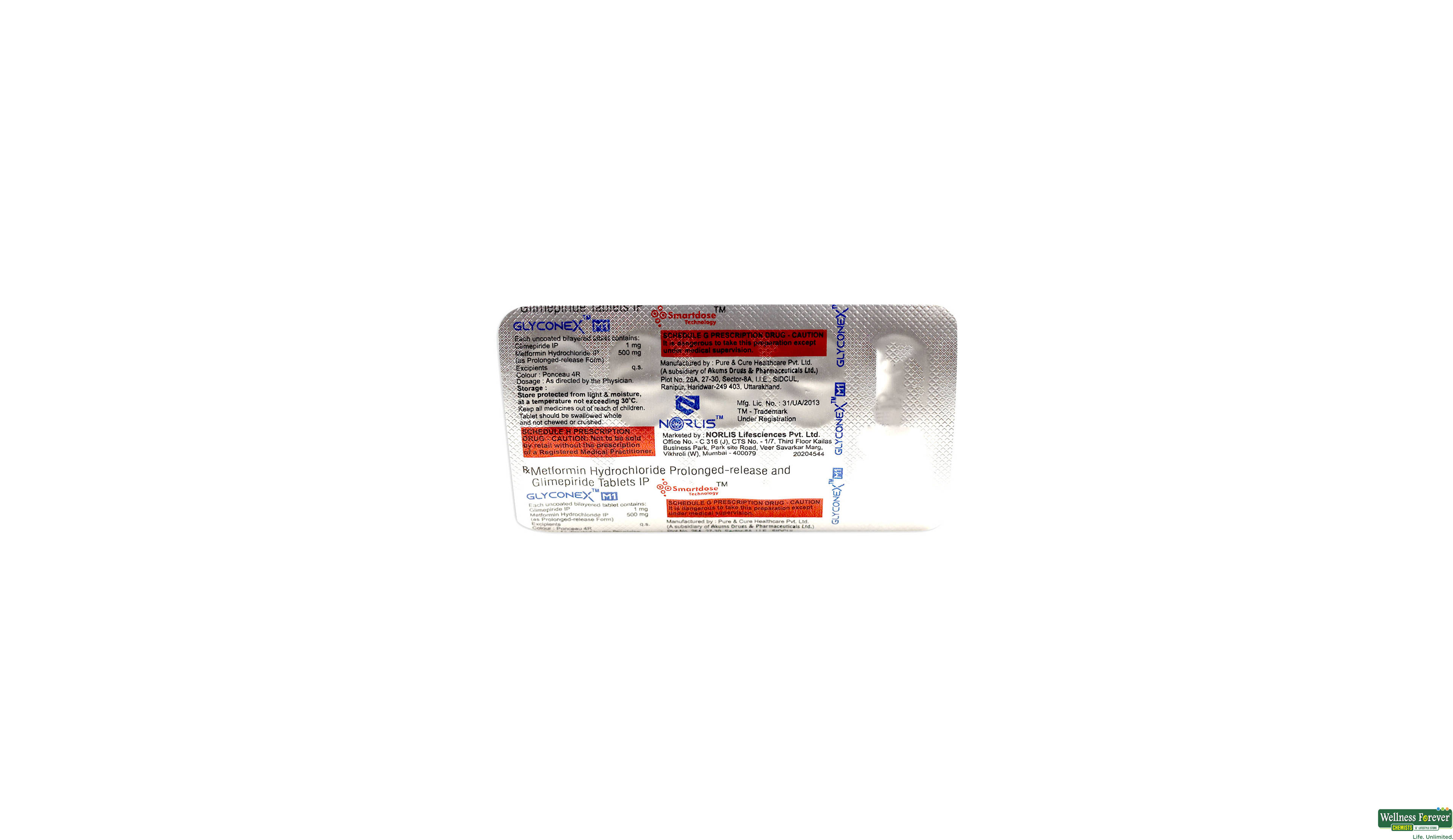 GLYCONEX M 1MG 10TAB- 1, 10TAB, 