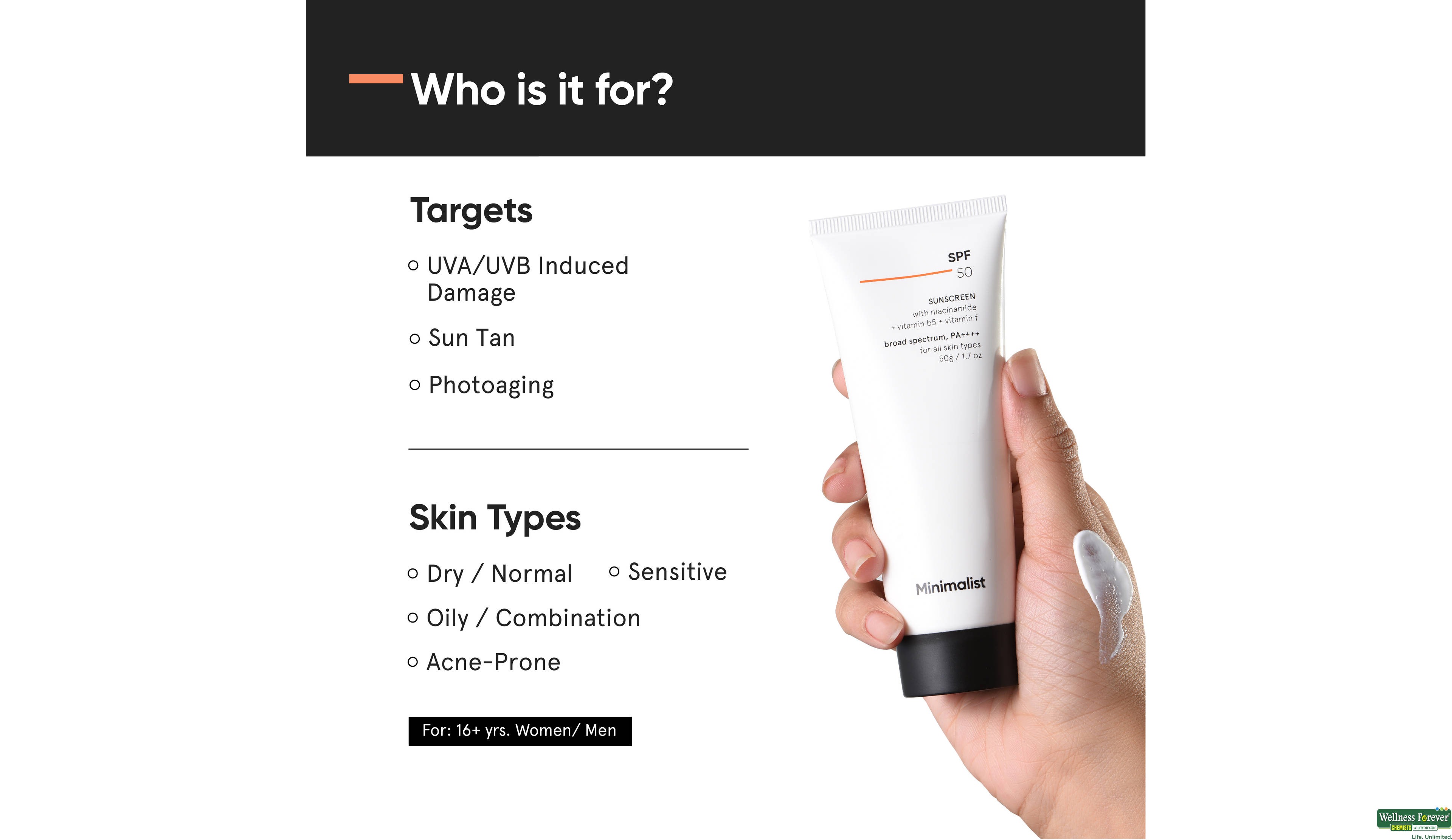 MINIMALIST MULTI VITAMIN SPF 50 PA ++++ 1PC- 2, 50GM, 
