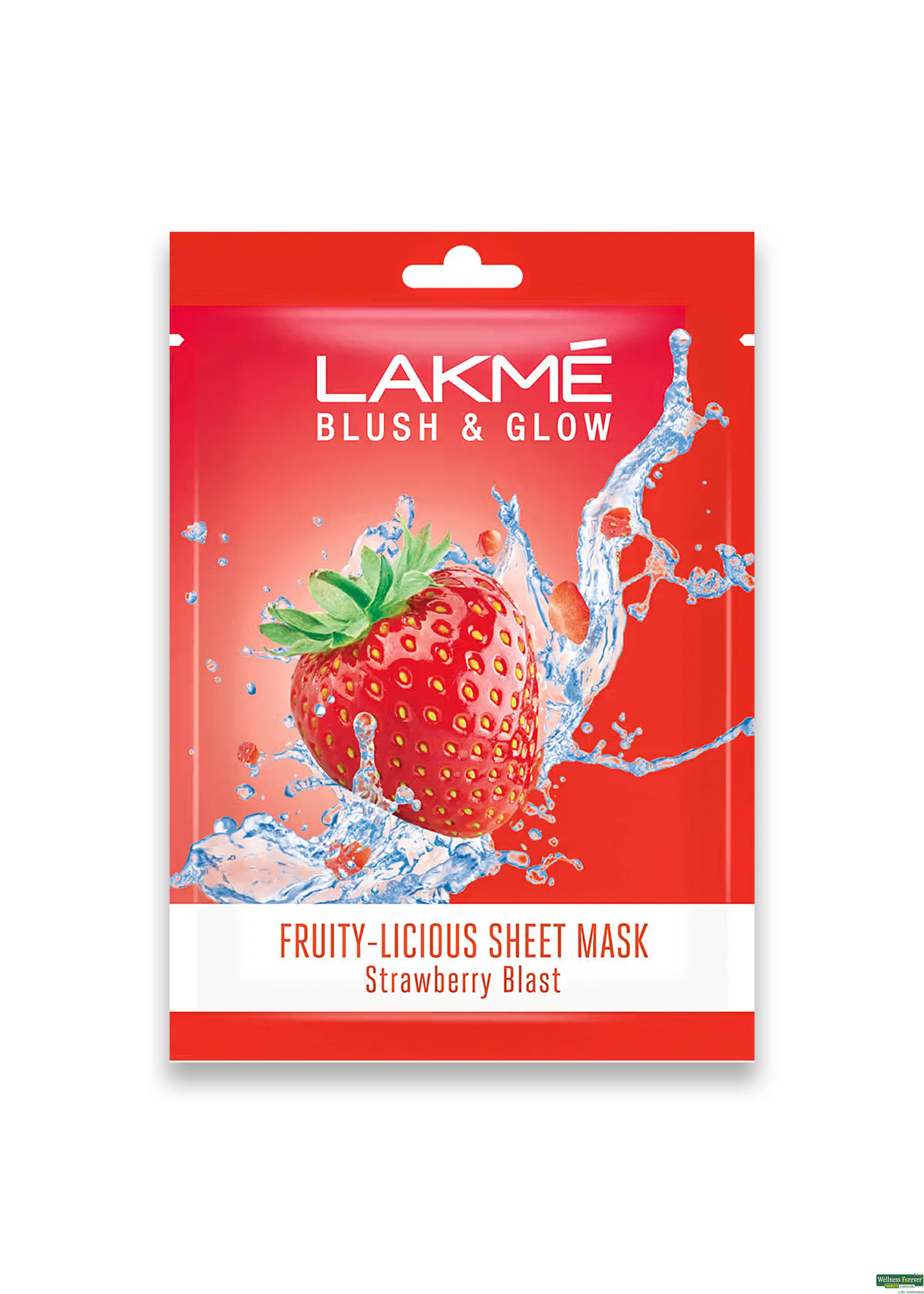 Lakme Blush & Glow Strawberry Sheet Mask 25ml-image