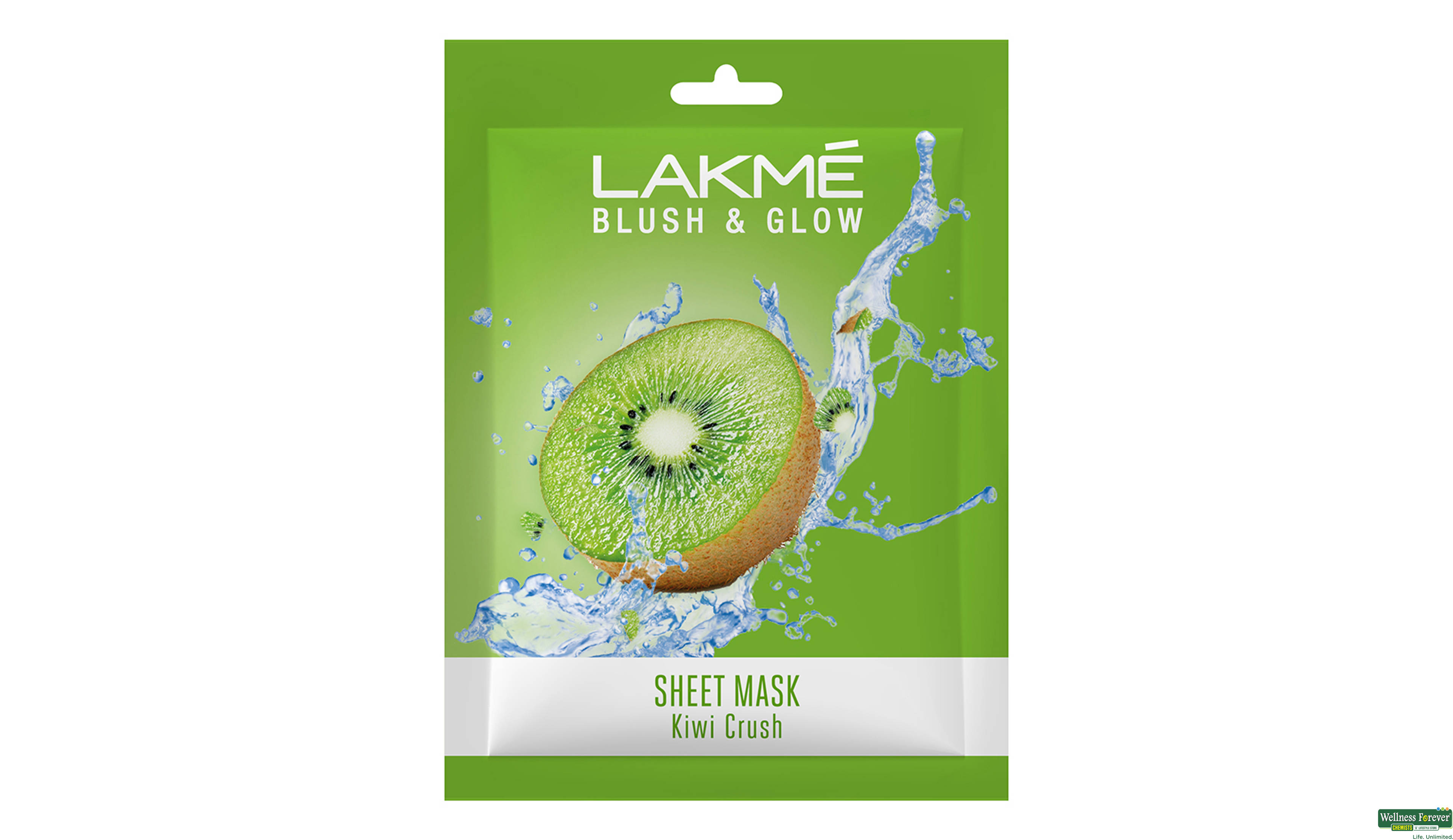 LAKME BLUSH & GLOW KIWI SHEET MASK 25 ML- 2, 20ML, 