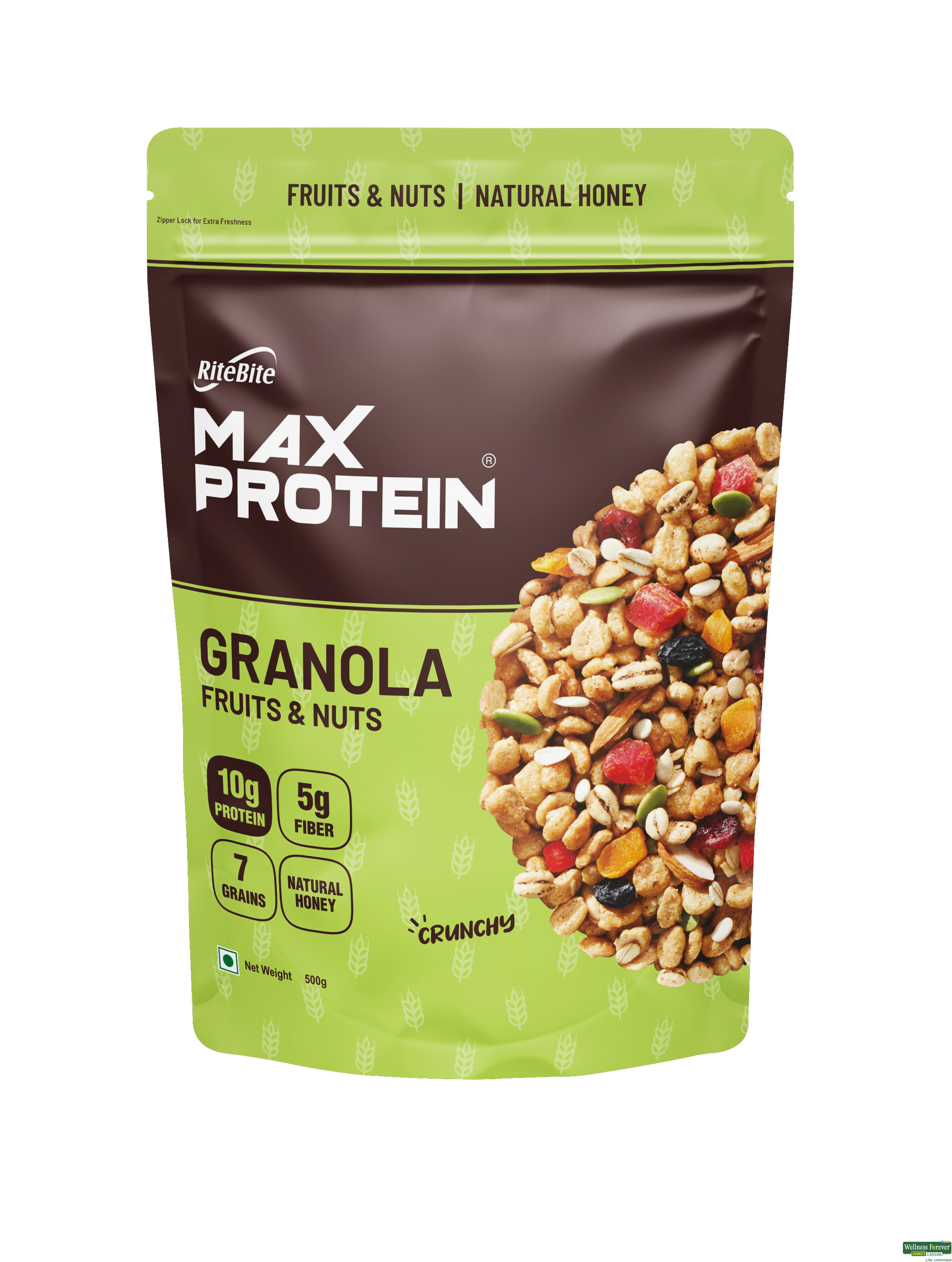 RB MAX PROTEIN GRANOLA FRUITS & NUTS 500GMS-image