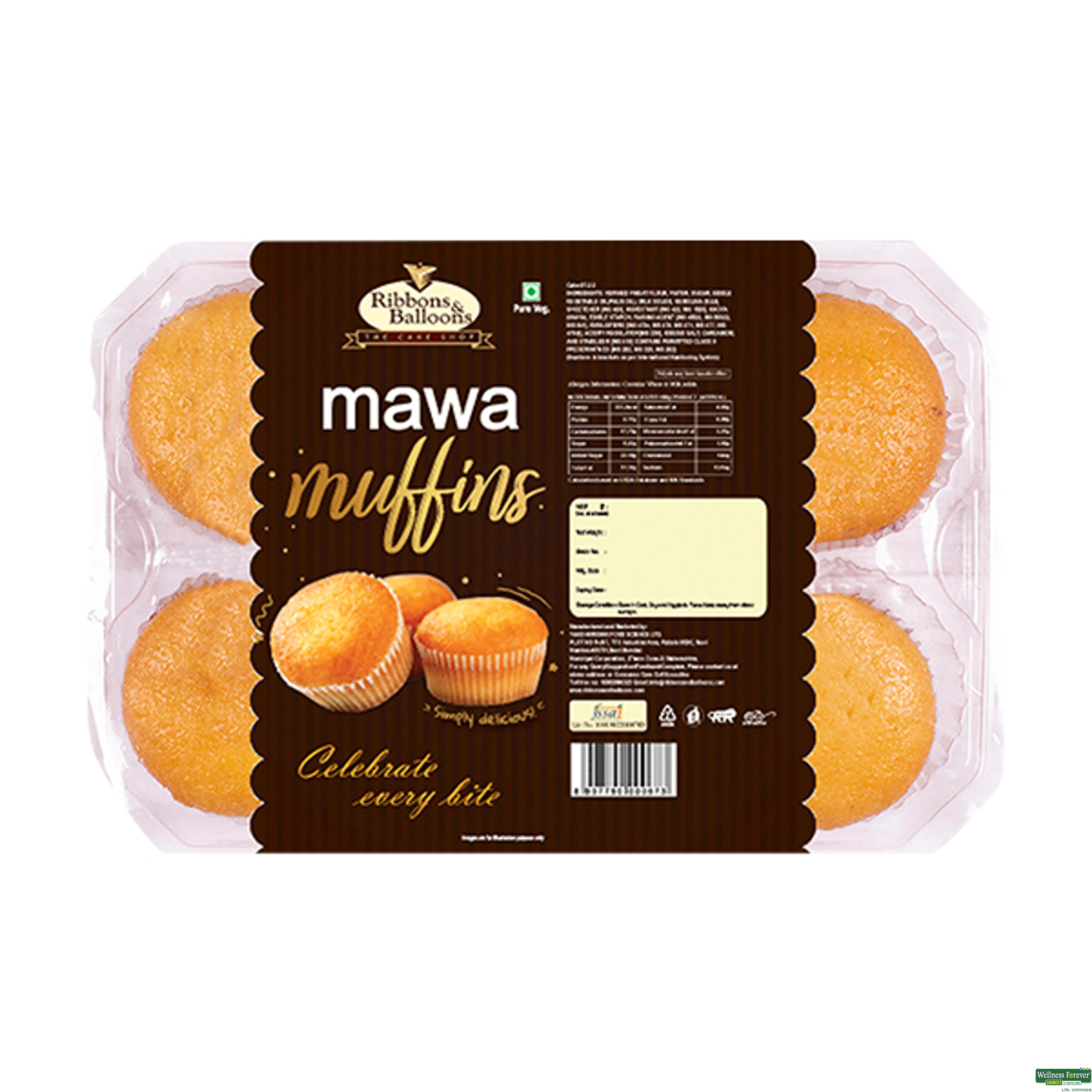 RIBBONS &BALLOONS MAWA MUFFINS6 PCS135GM-image