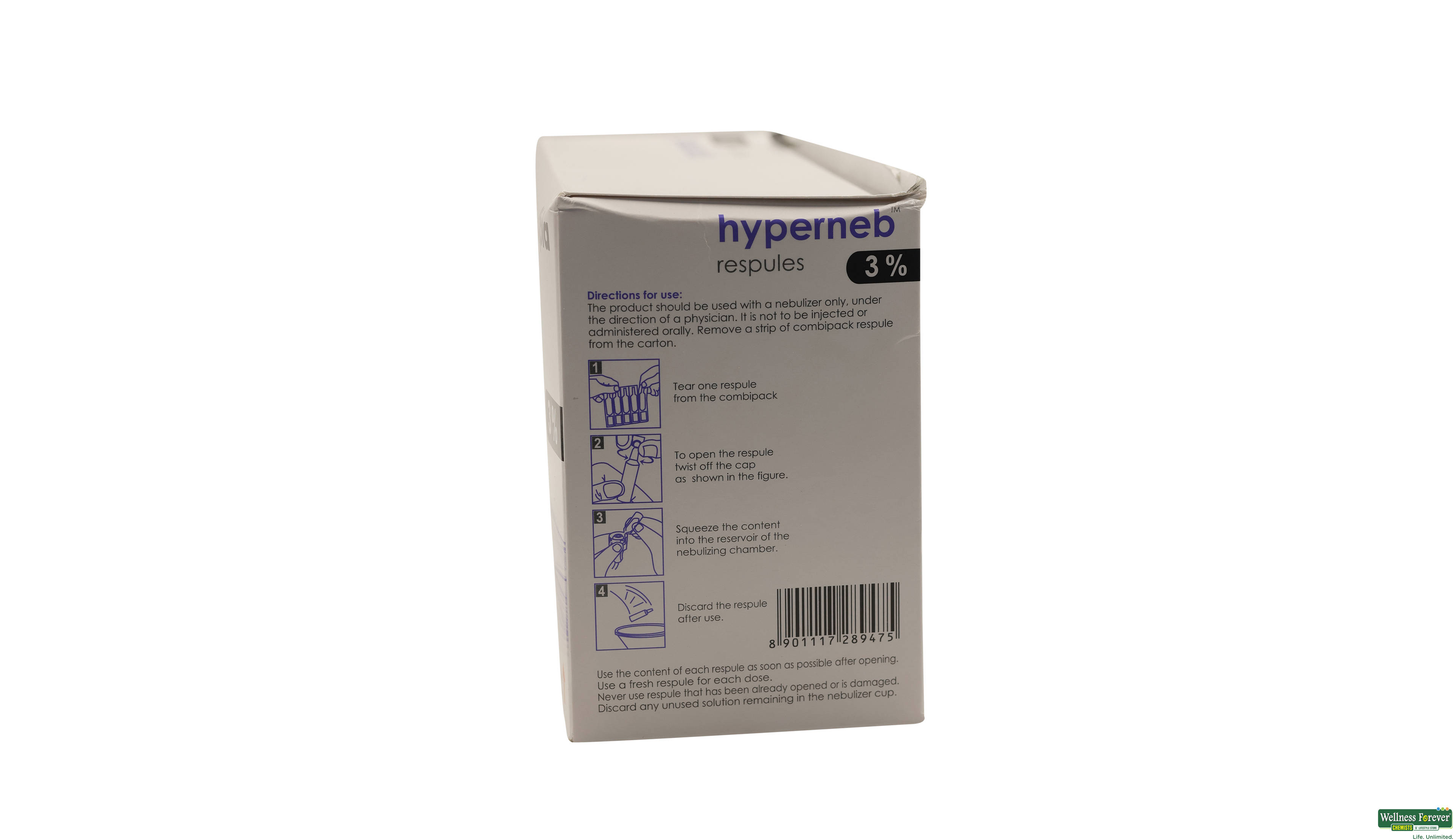 HYPERNEB 3% RESPULES 4ML- 2, 4ML, Helps in the liquefaction of mucus, making expectoration easier
Assists in hydrating dry respiratory passages
Can be used as a carrier for other nebulized medications
Single-use vials for hygiene and convenience