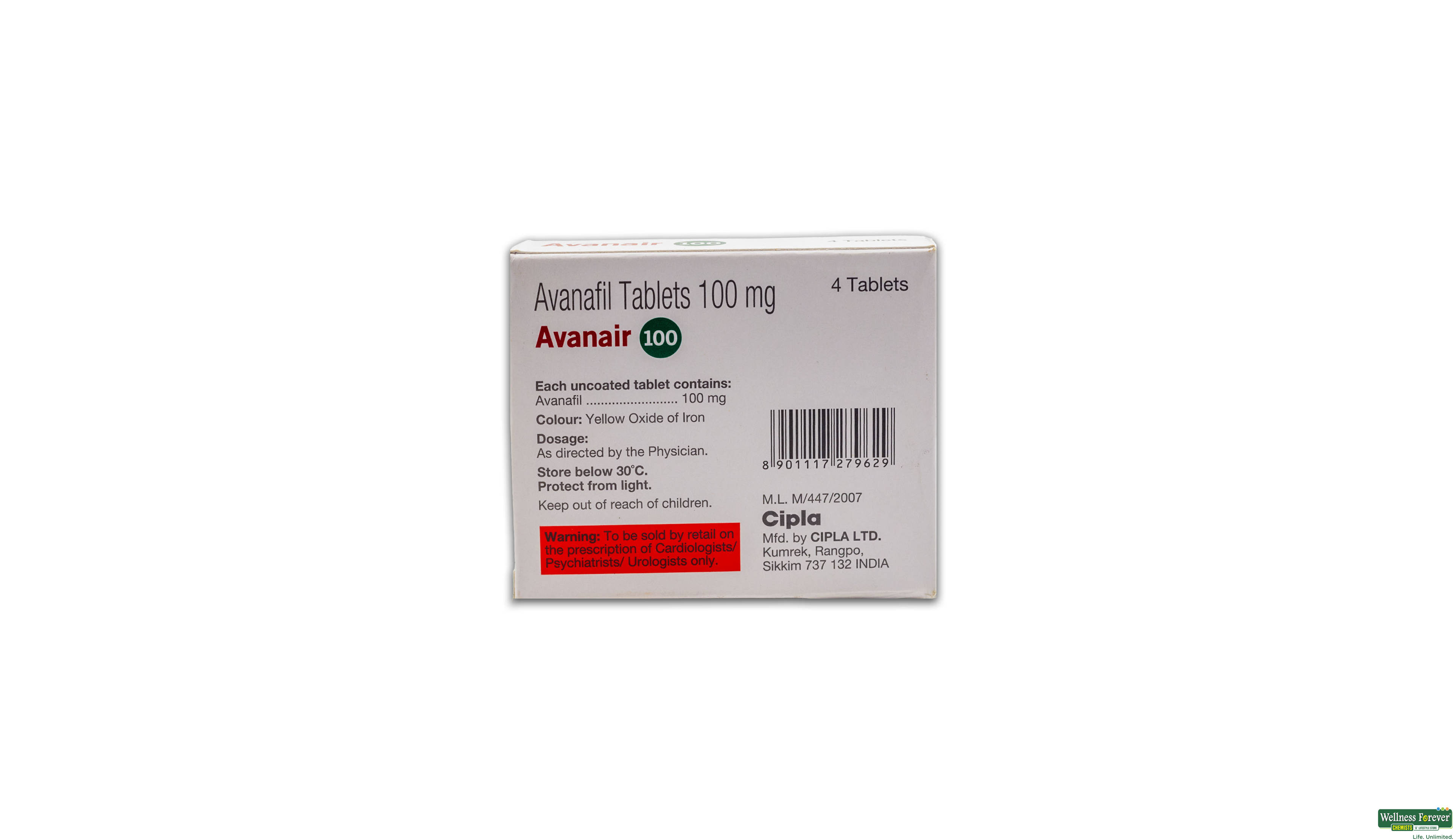 AVANAIR 100MG 4TAB- 2, 4TAB, 