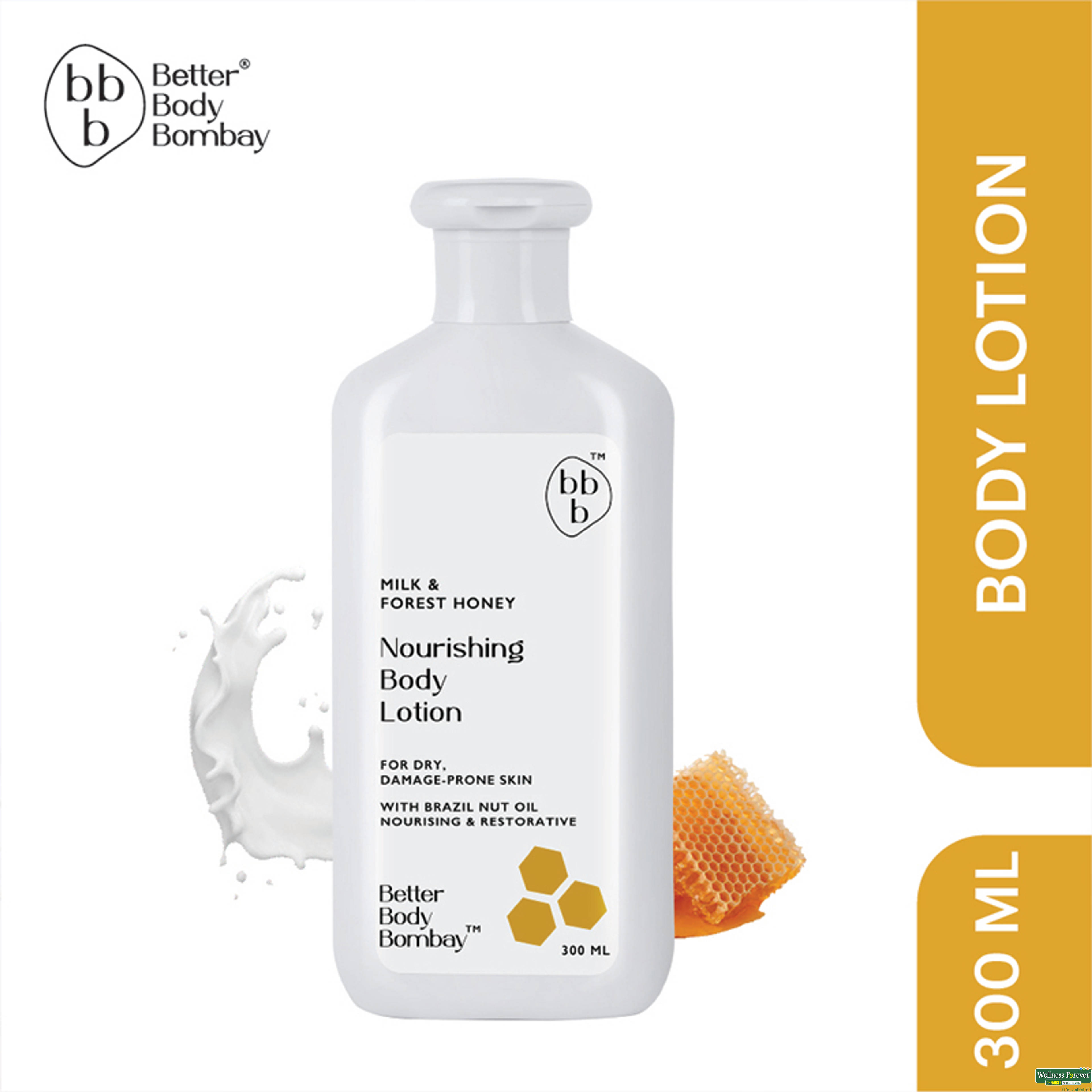 BBB Better Body Bombay Milk & Honey Nourishing Body Lotion, 300 ml-image