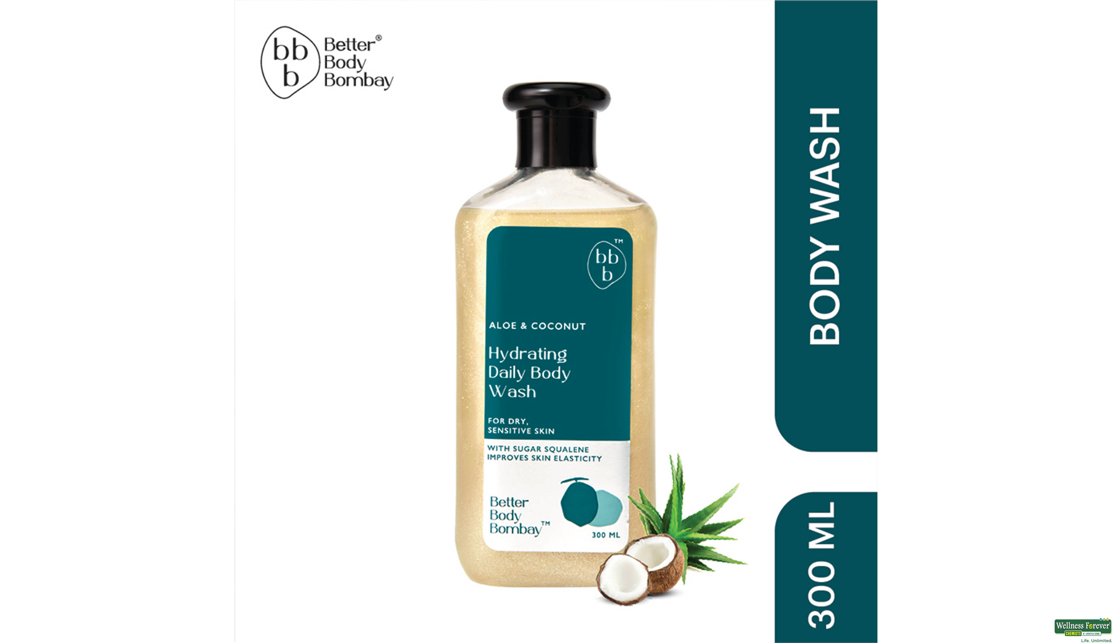 BBB B/WASH ALOE & COCONUT HYDRATING DAILY 300ML- 1, 300ML, 