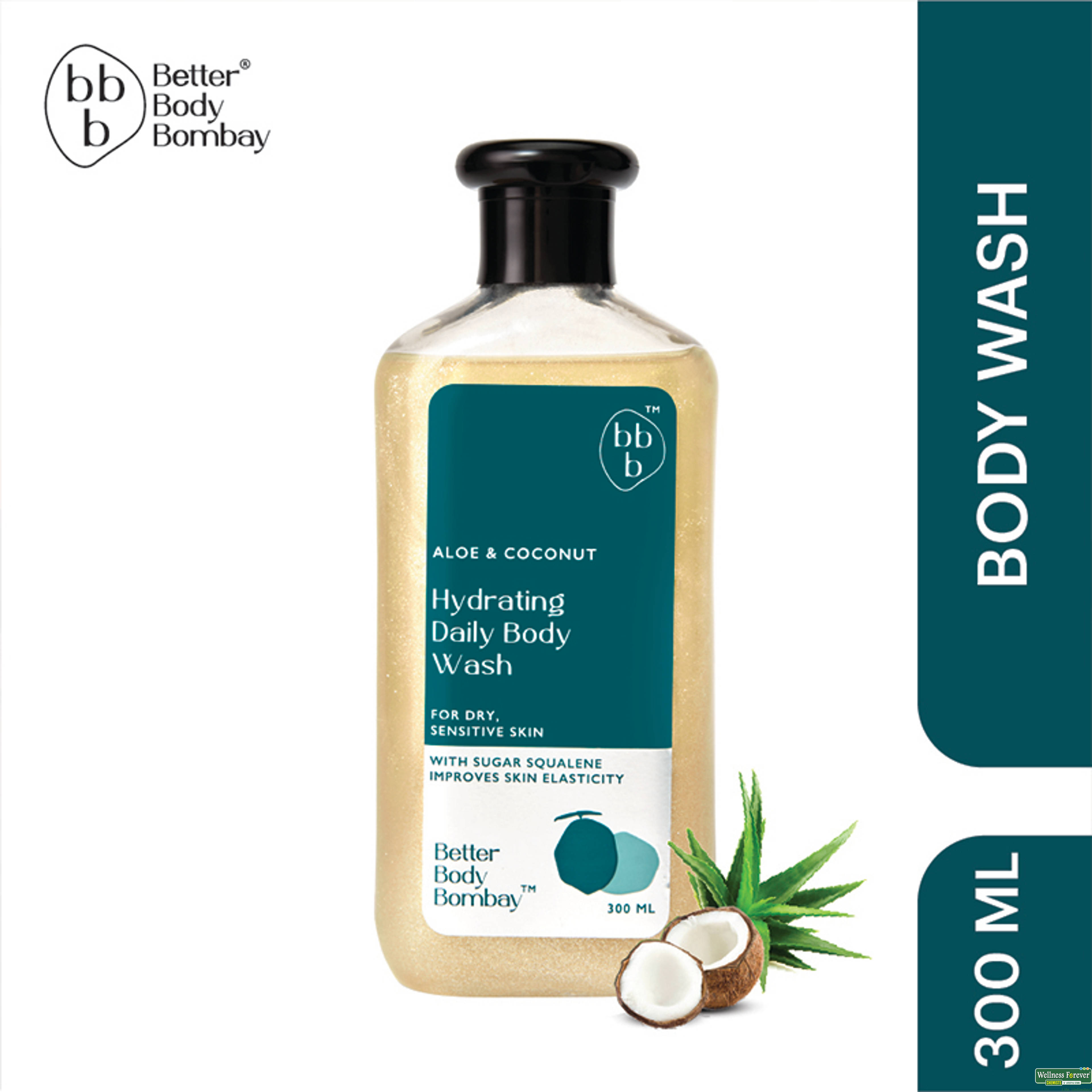 BBB Better Body Bombay Aloe & Coconut Hydrating Daily Body Wash 300ml-image