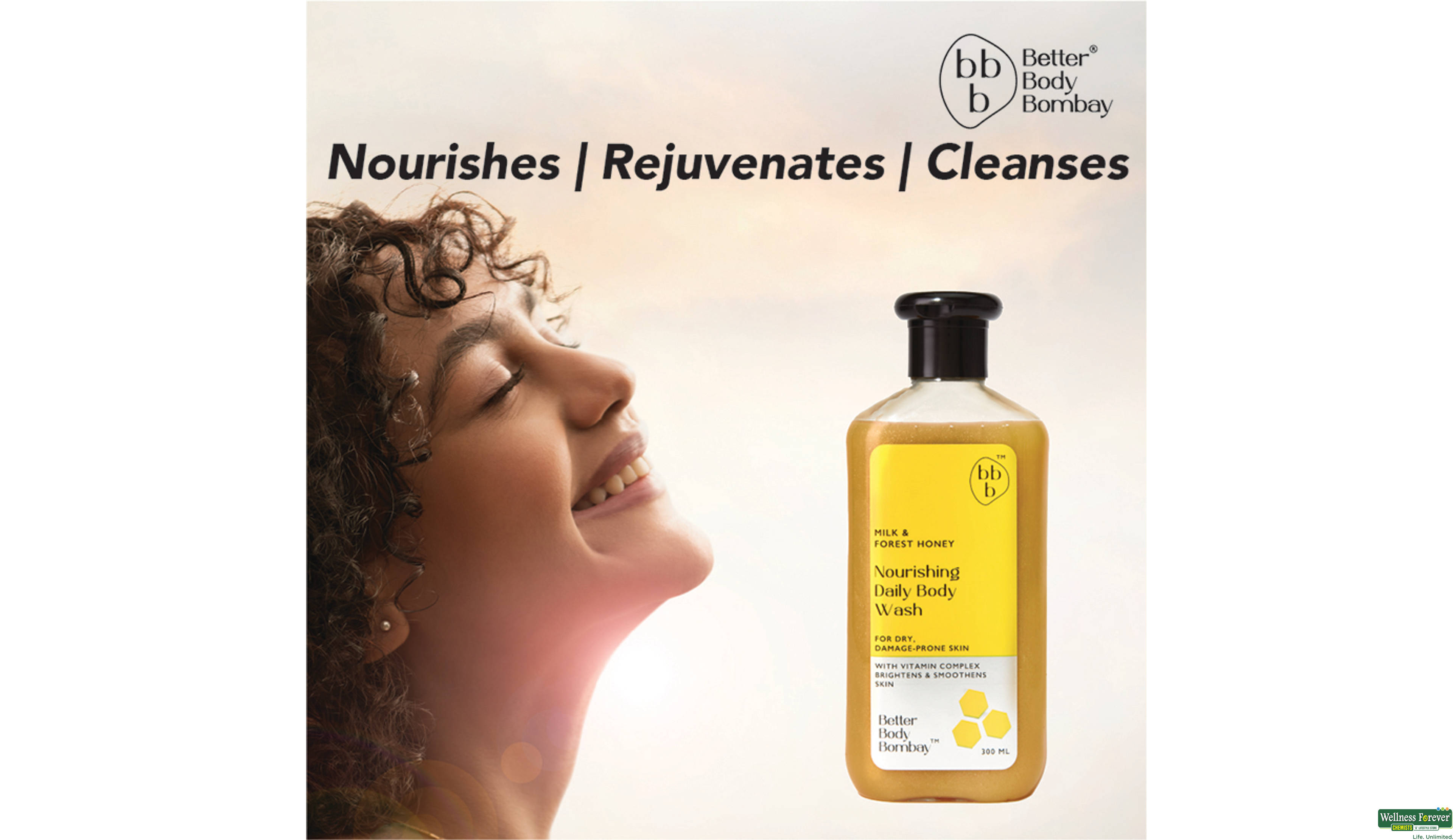 BBB B/WASH MILK & HONEY NOURISHING DAILY 300ML- 4, 300ML, 