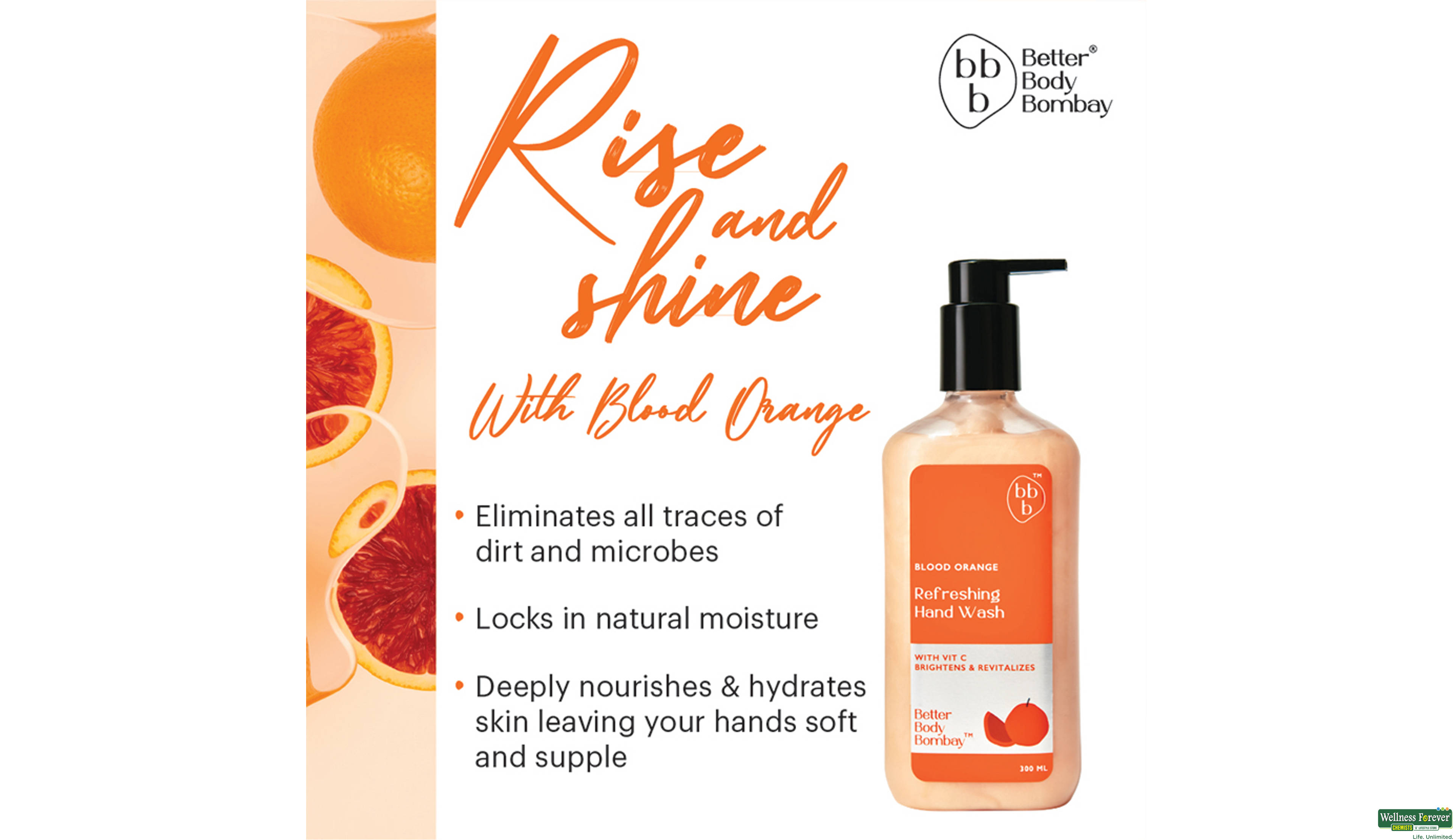 BBB H/WASH BLOOD ORANGE REFRESHING 300ML- 2, 300ML, 