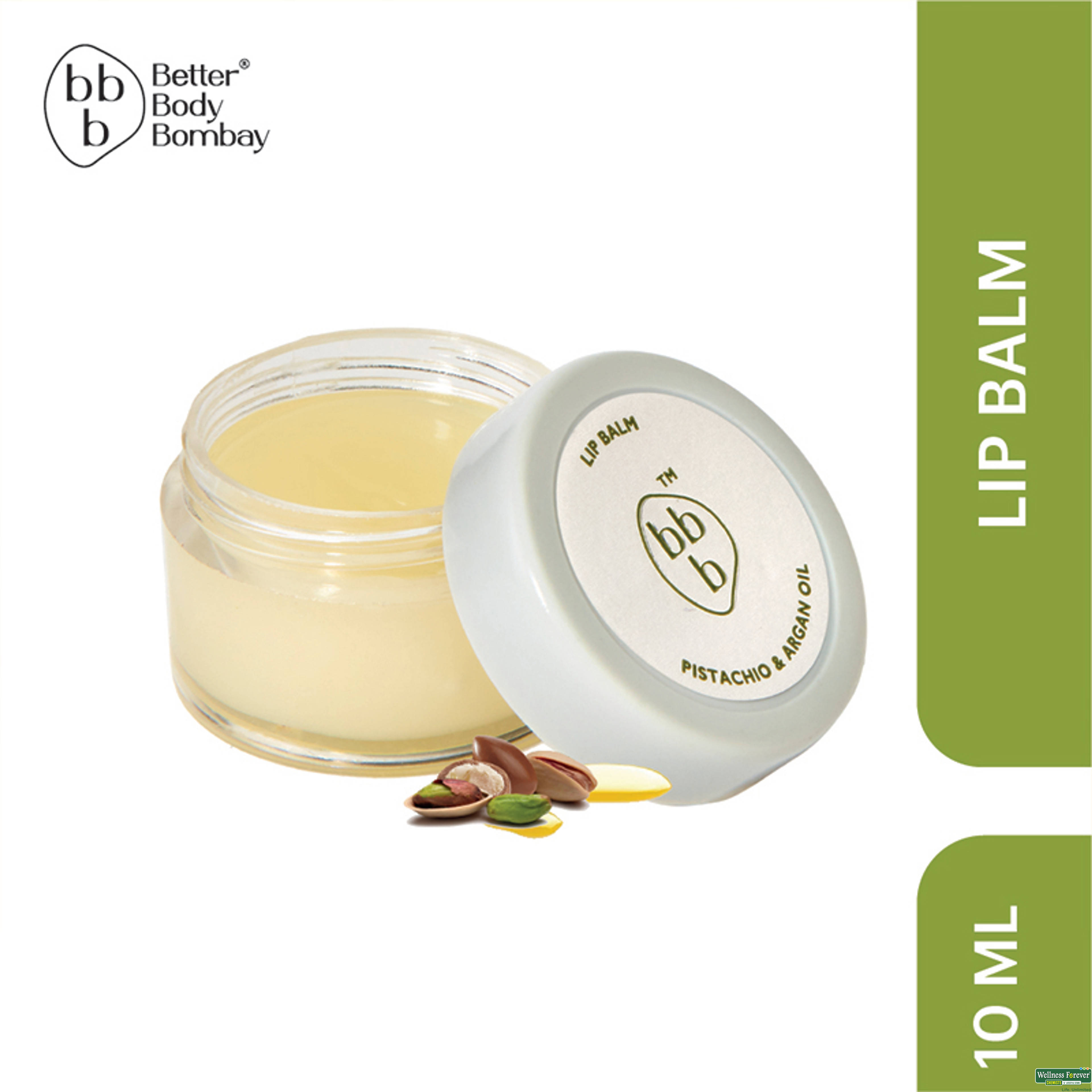 BBB Better Body Bombay Pistachio & Argan Oil Lip Balm 10g-image