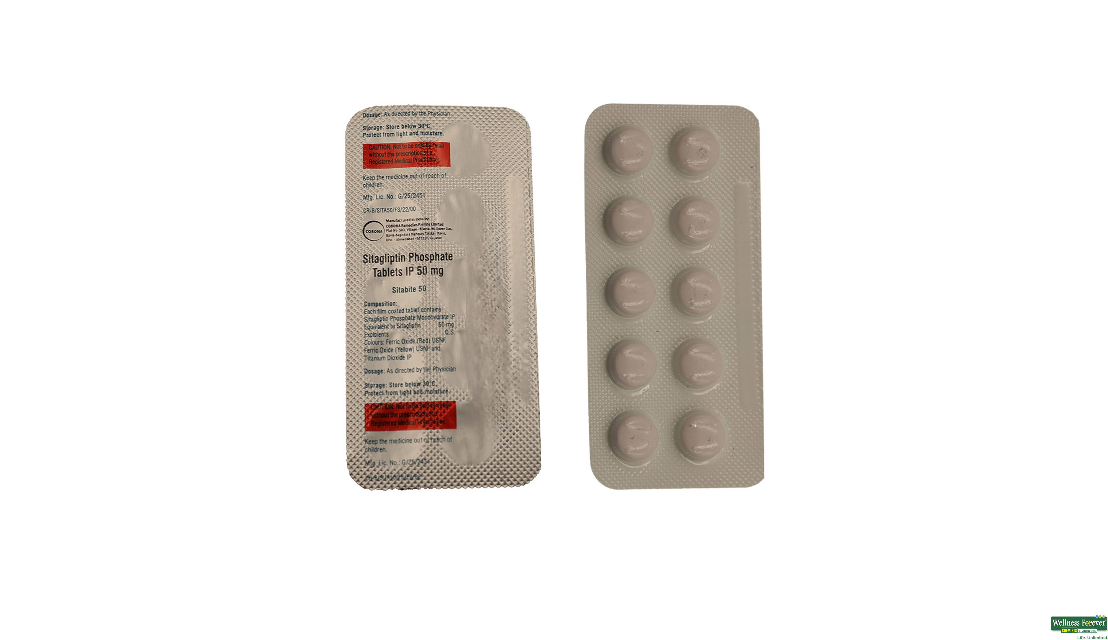 SITABITE 50MG 10TAB- 1, 10TAB, 