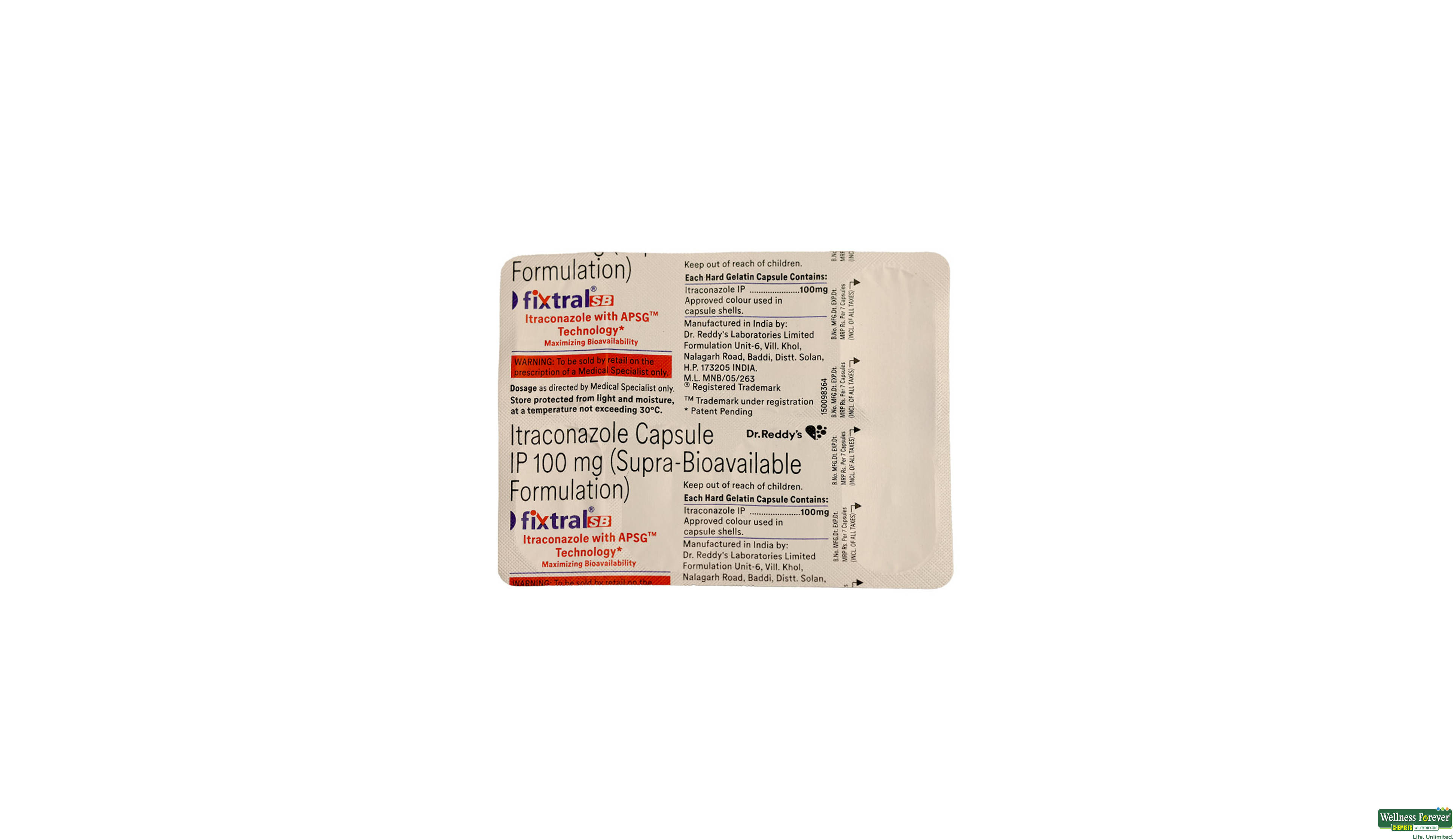 FIXTRAL SB 100MG 7CAP- 2, 7CAP, 
