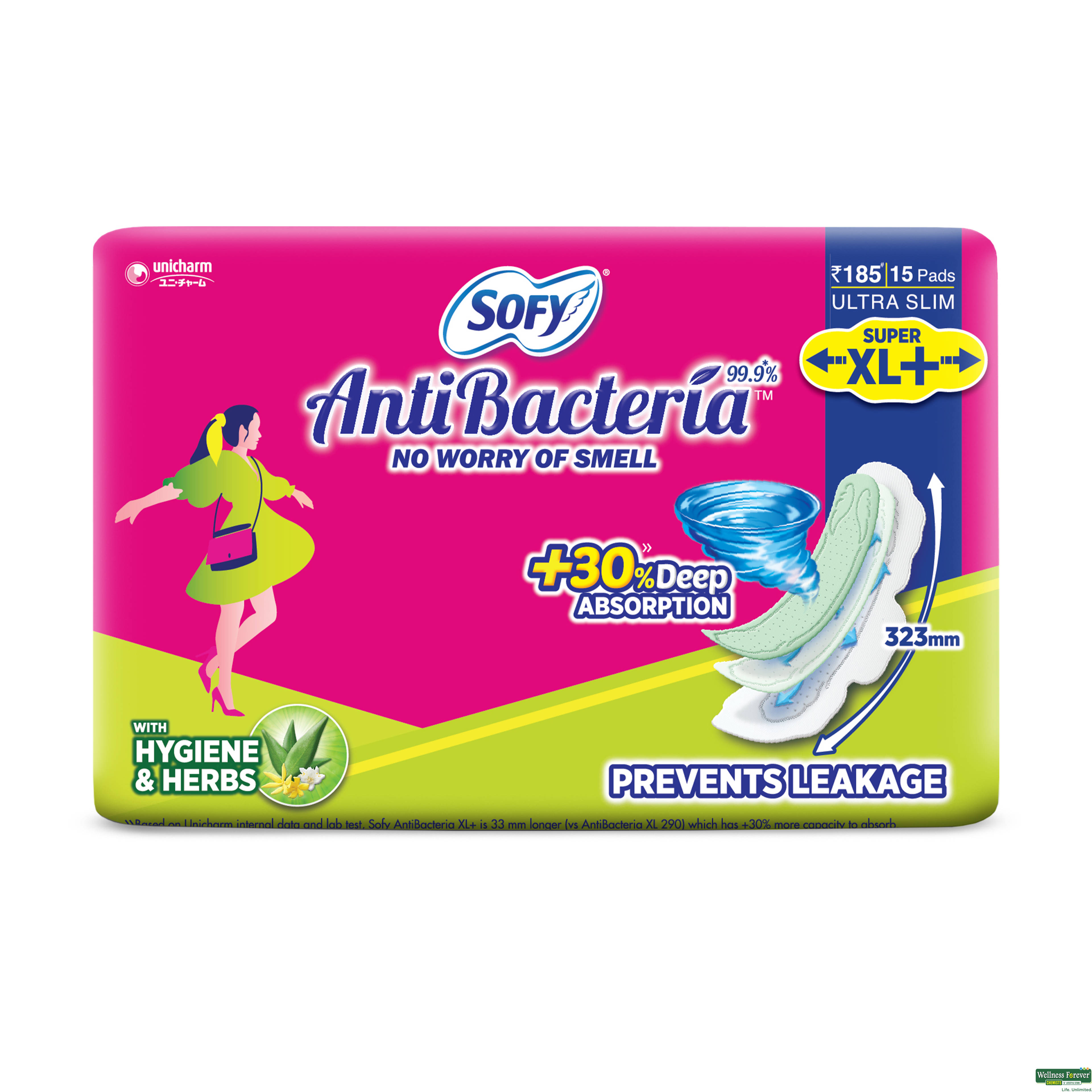 Sofy Sanitary Pad Antibacteria Super Xl+, 15 Pieces-image