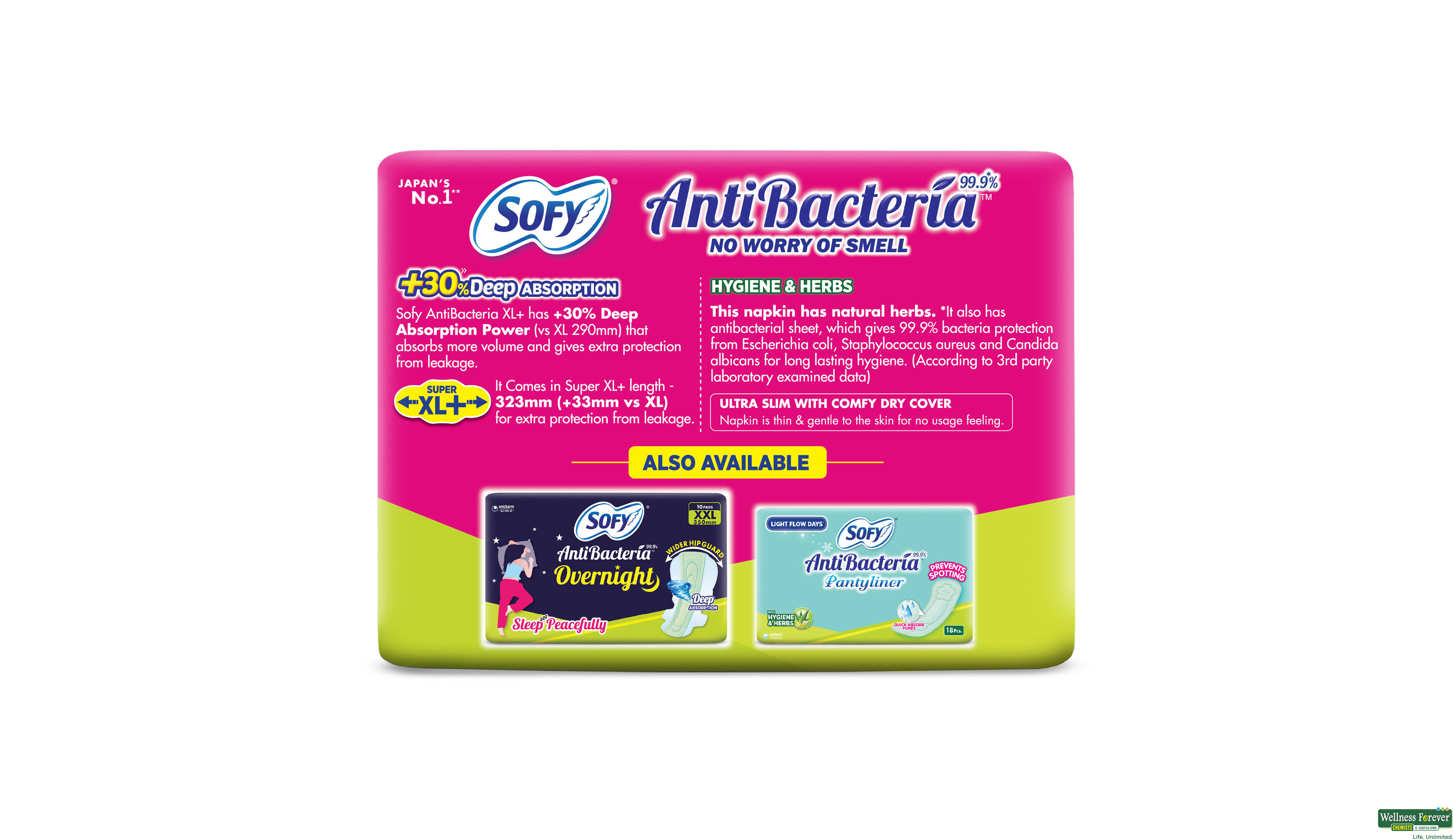 SOFY SA/PAD ANTIBACTERIA SUPERXL+ 30 PAD- 2, 30PC, 