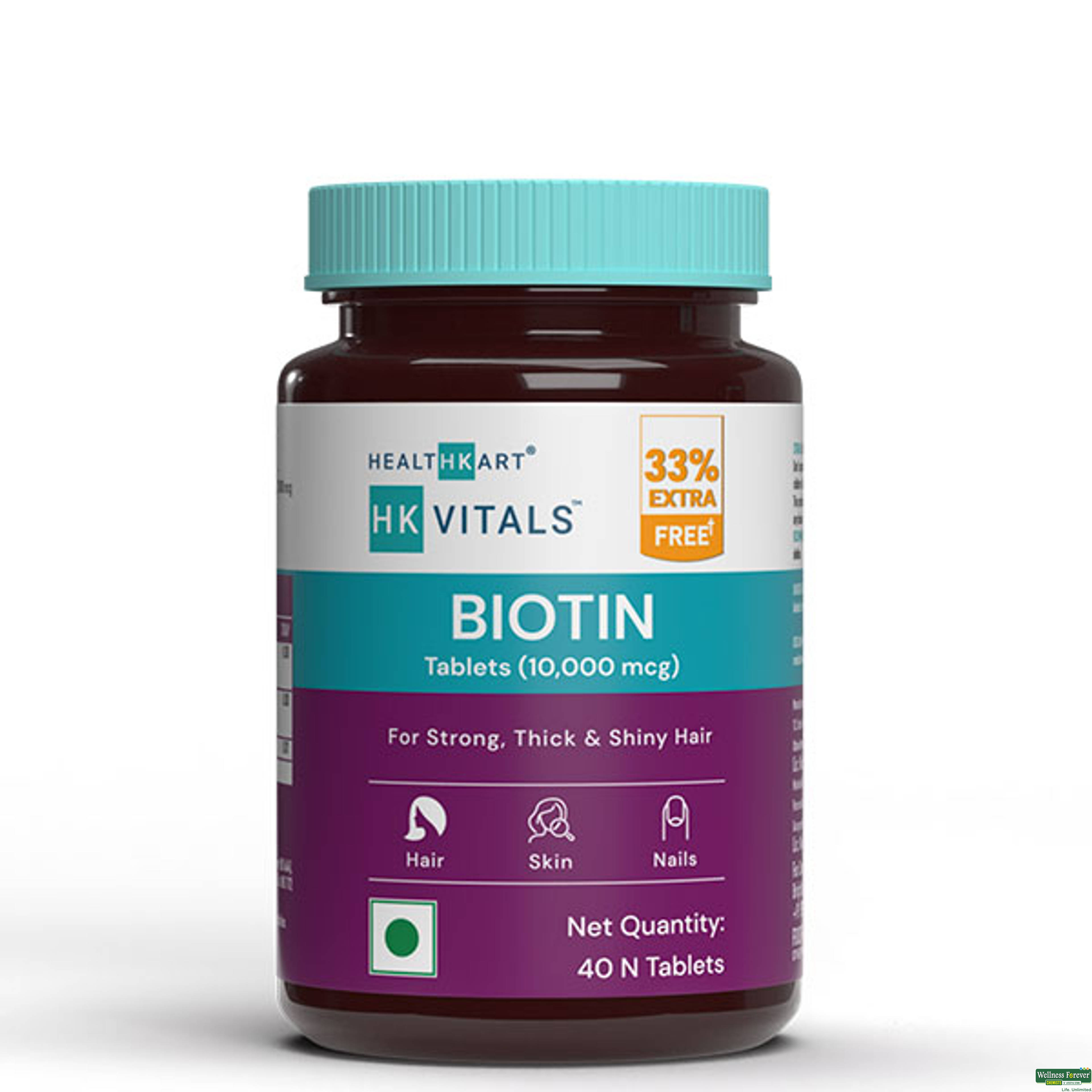 HEALTHKART BIOTIN 10000MCG 40TAB-image