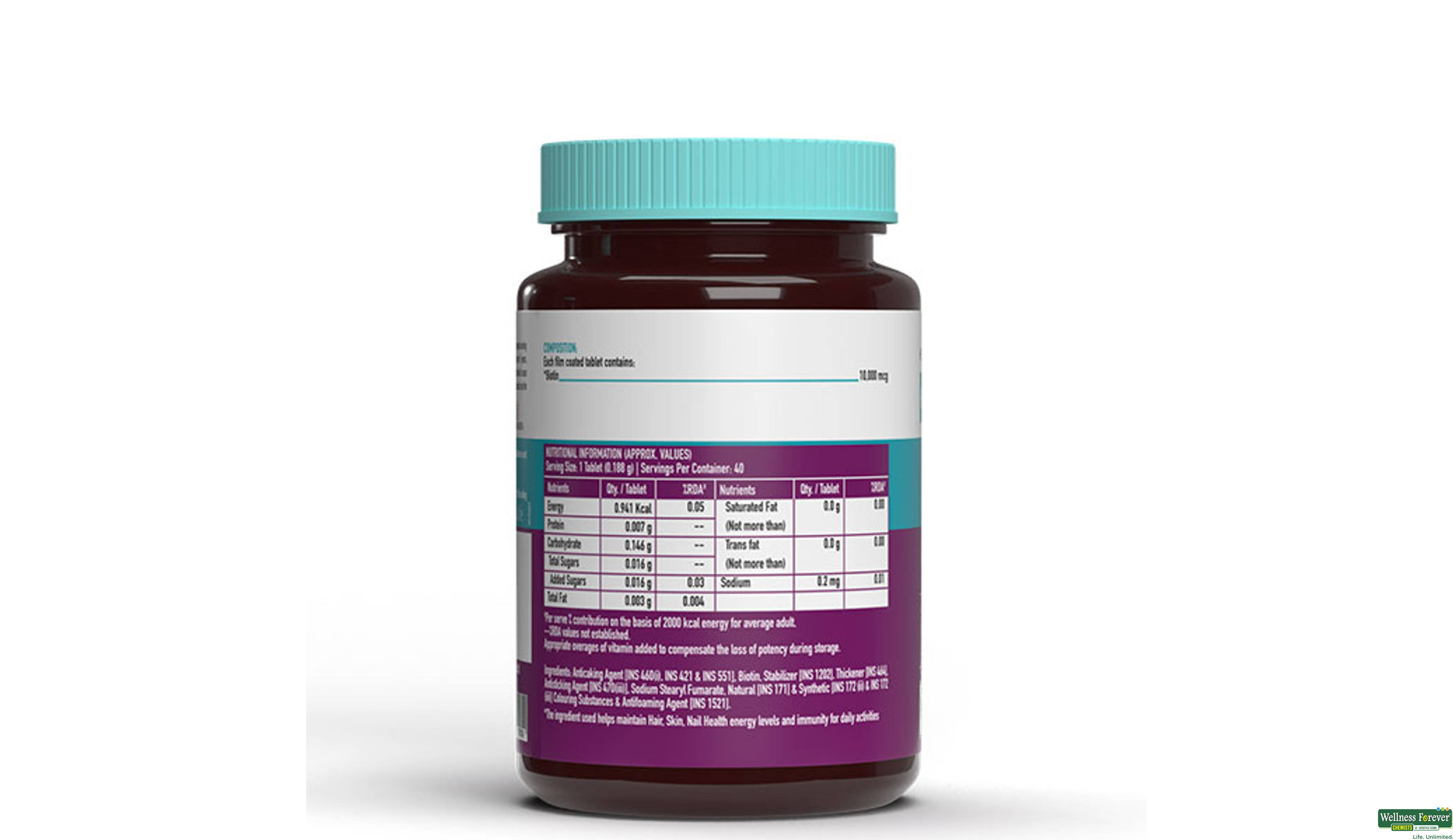 HEALTHKART BIOTIN 10000MCG 40TAB- 2, 40TAB, 