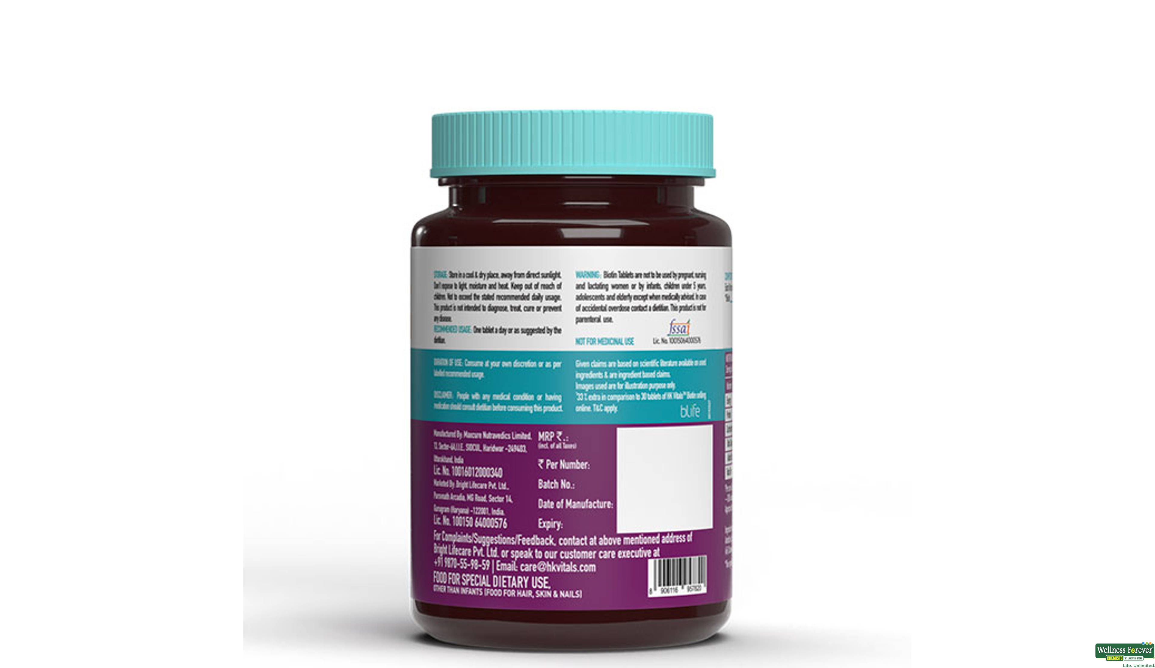 HEALTHKART BIOTIN 10000MCG 40TAB- 3, 40TAB, 