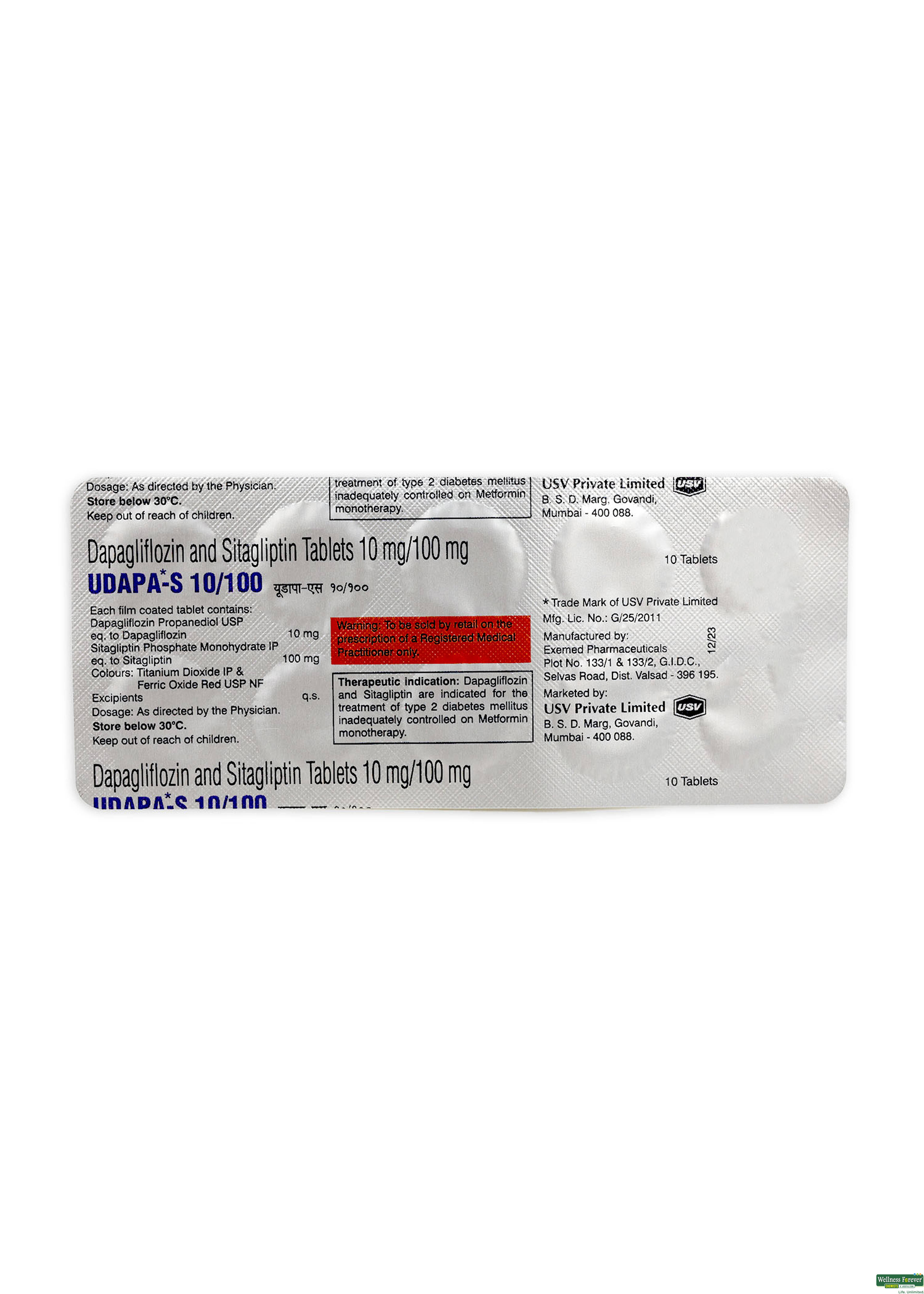 UDAPA S 10/100MG 10TAB-image