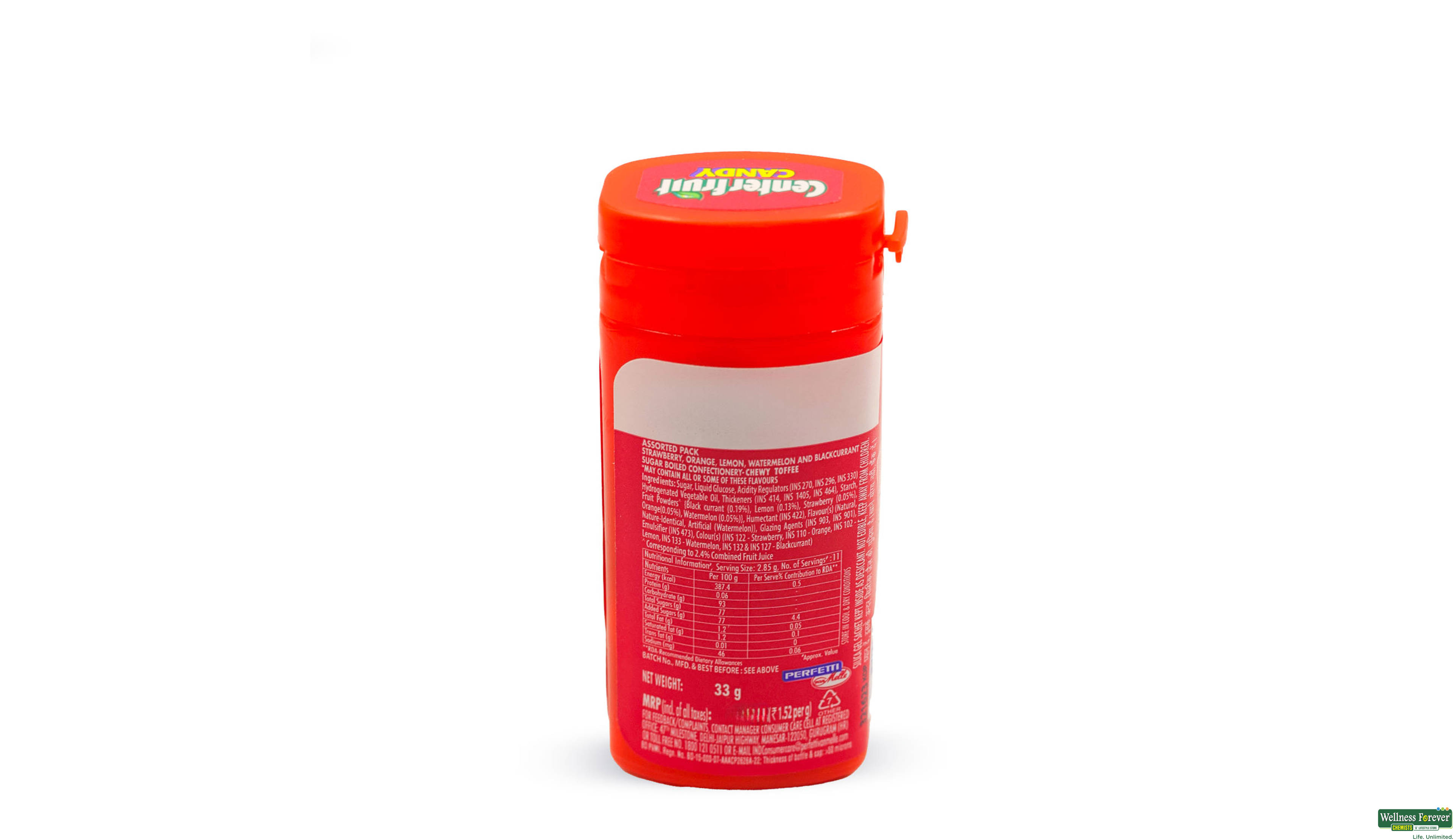 CENTER FRUIT CANDY ASSORTED BOTTLE 33GM- 2, 33GM, 