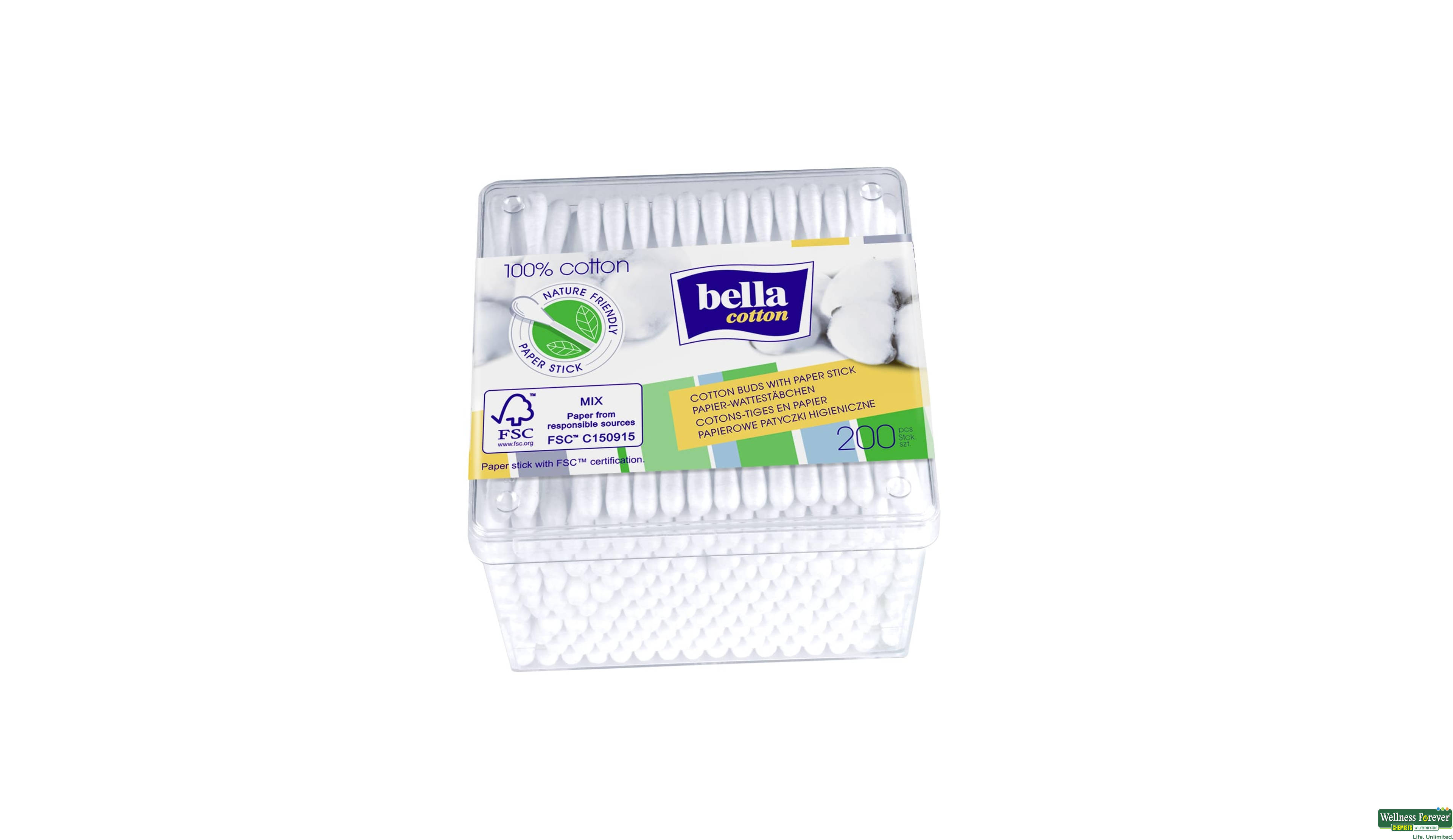 BELLA COTTON PAPER STICKS 200PC- 1, 200PC, 