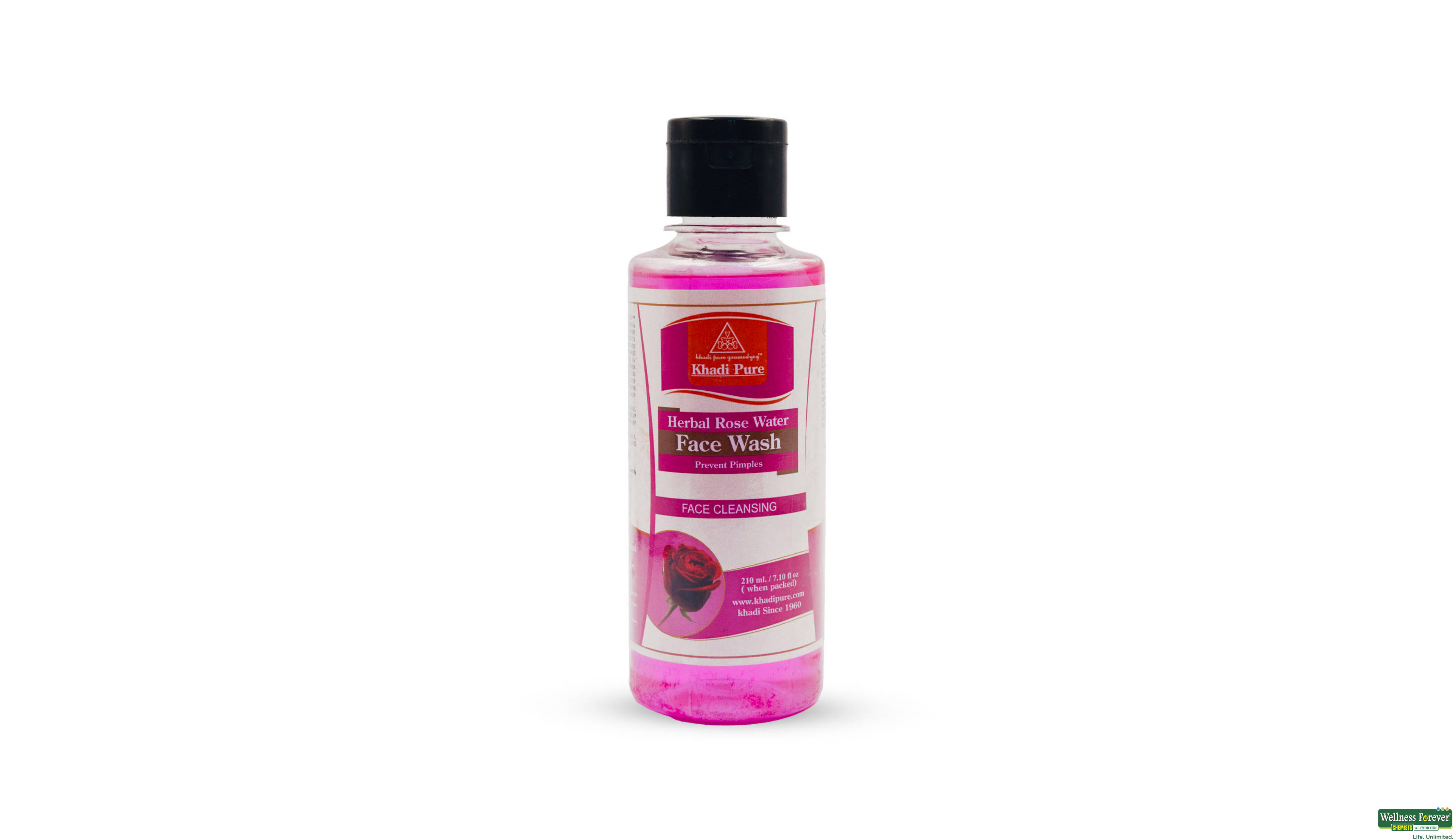 KHADI PURE ROSE WATER FACE WASH 210ML- 1, 210ML, 
