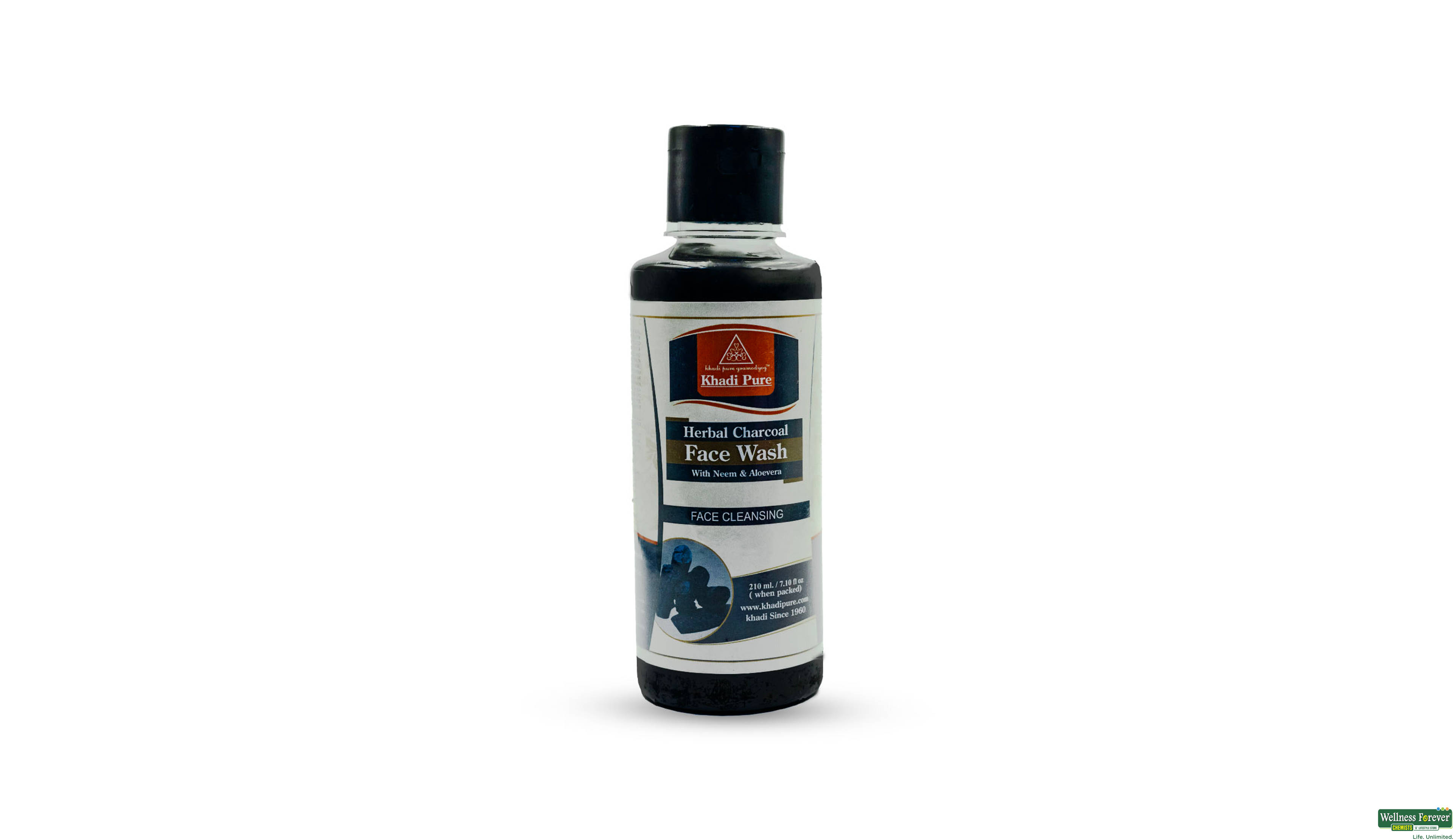 KHADI PURE CHARCOAL FACE WASH 210ML- 1, 210ML, 