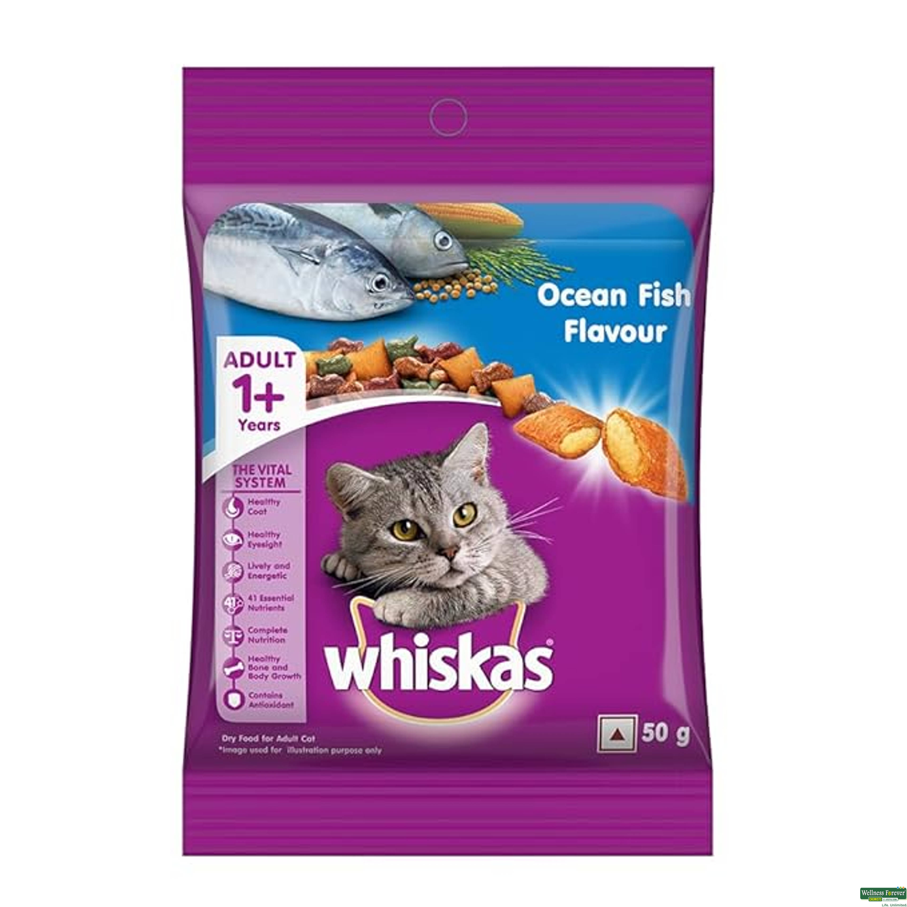 Whiskas Ocean Fish Adult Dry Cat Food 50g-image