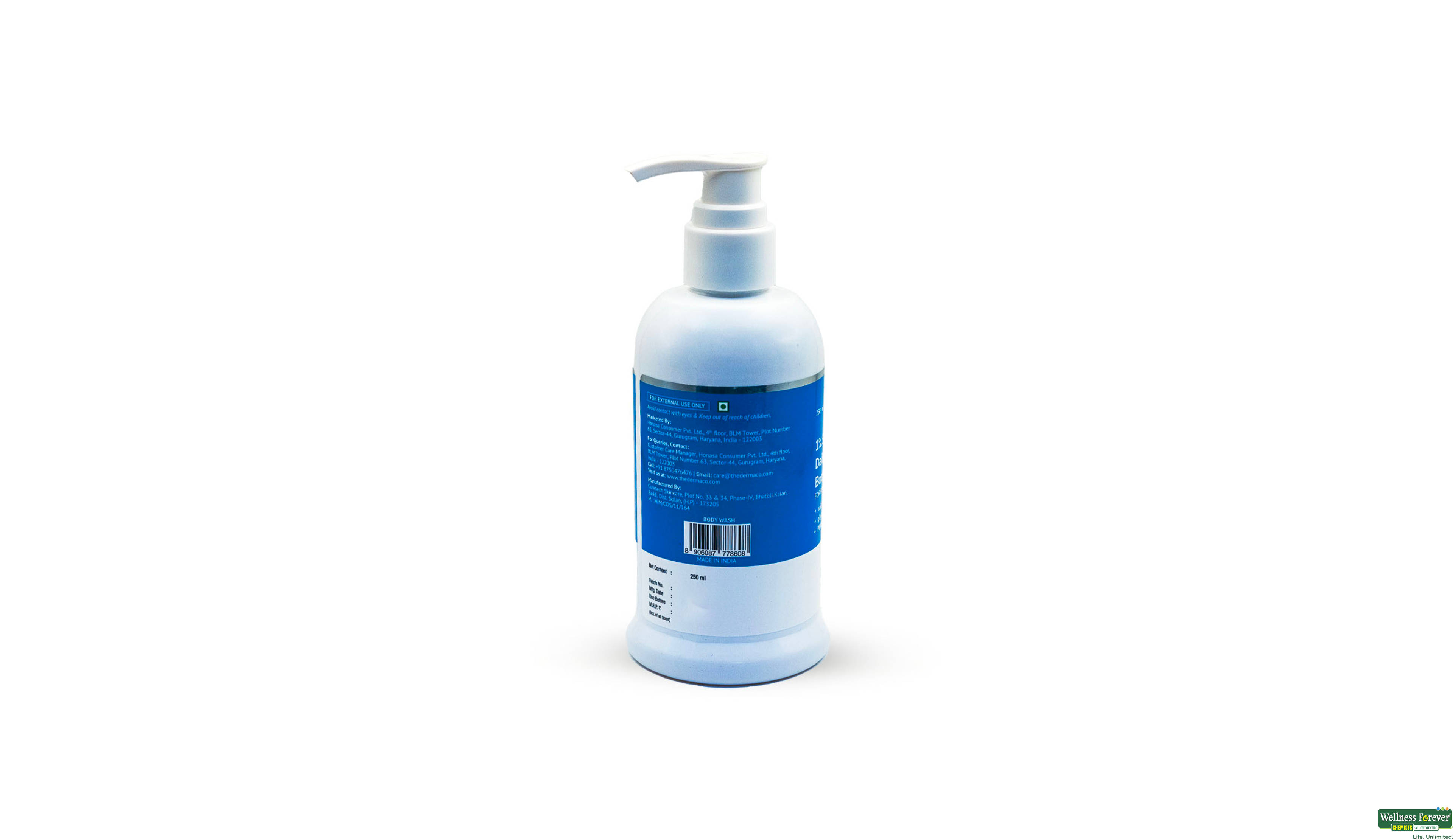 THE DERMA CO B/WASH 1% SALICYC ACD 250ML- 3, 250ML, 